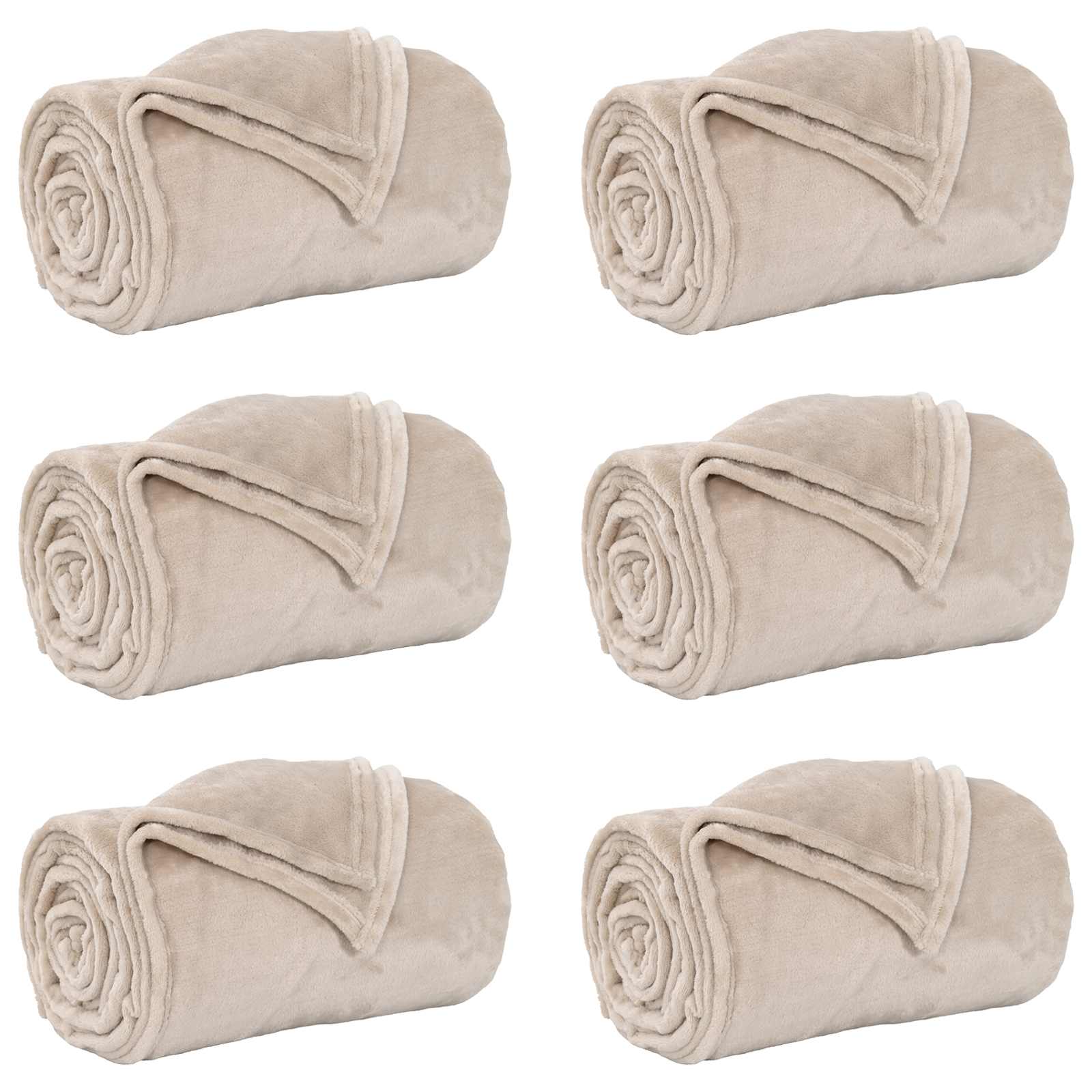Tappeti VidaXL 6 pezzi in pile beige 150 x 200 cm