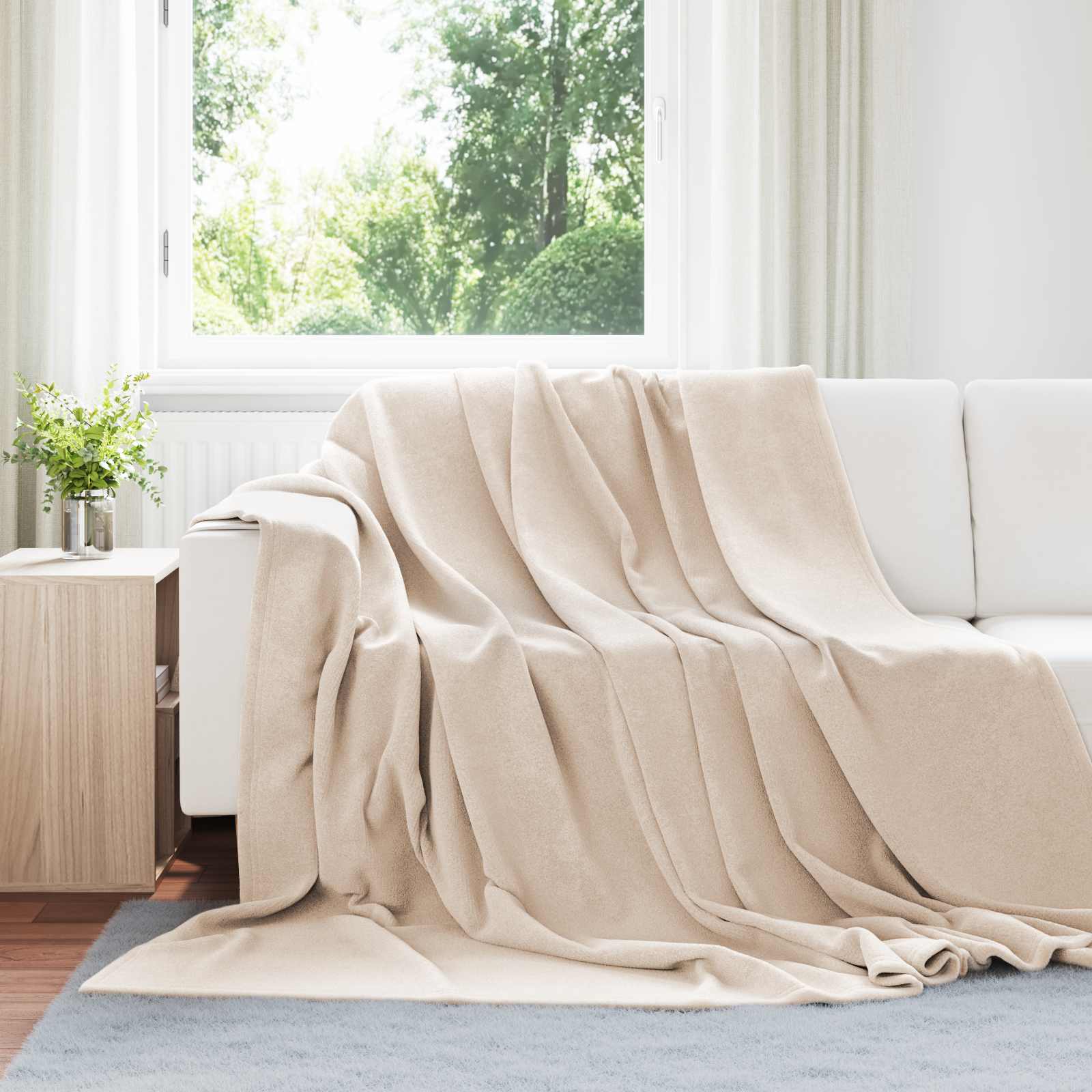 Tappeti Vidaxl 6 pezzi in pile beige 240 x 270 cm