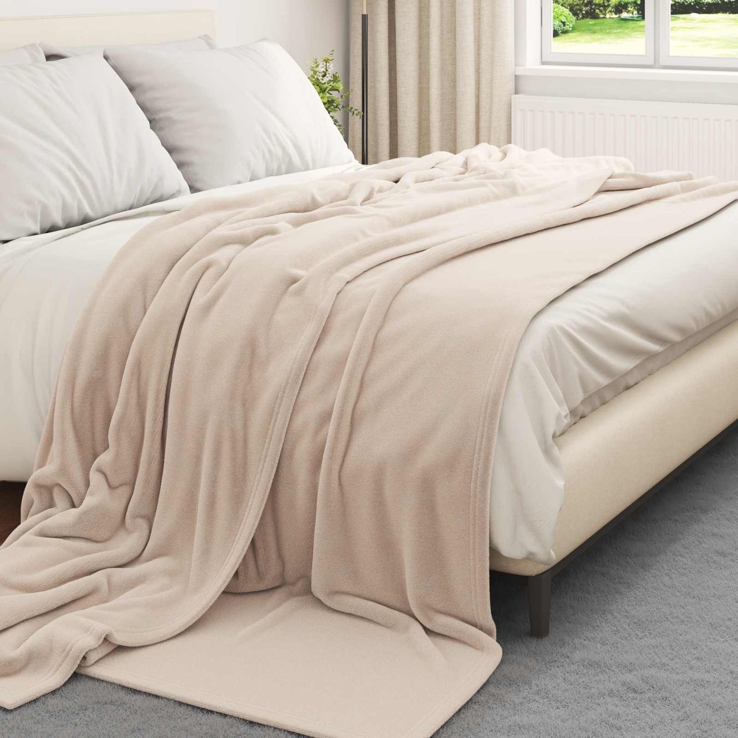 Tappeti Vidaxl 6 pezzi in pile beige 240 x 270 cm