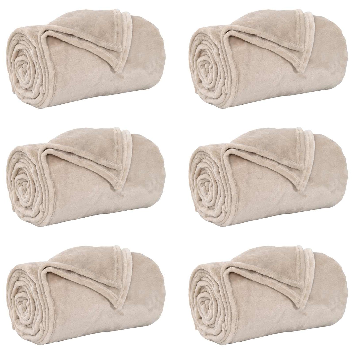 Tappeti Vidaxl 6 pezzi in pile beige 240 x 270 cm