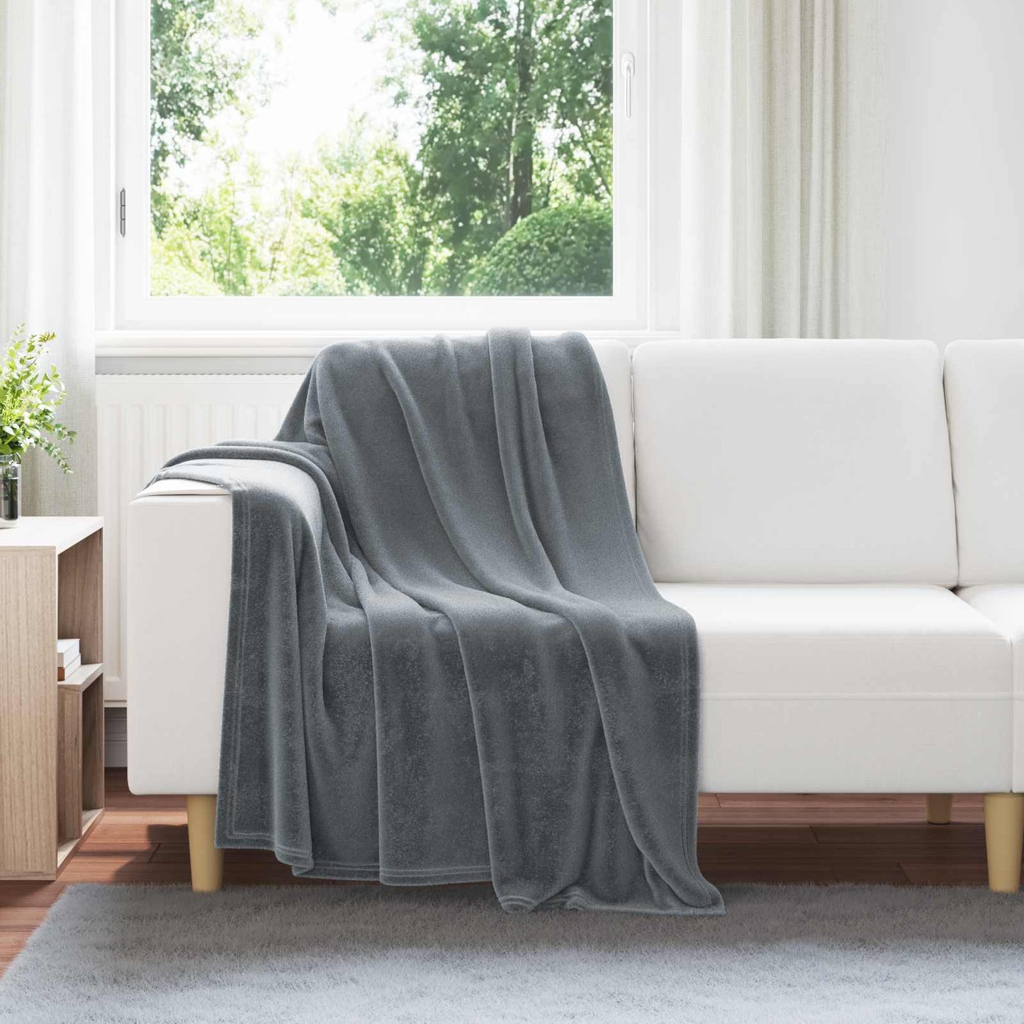 Alfombras vidaxl 6 piezas gris oscuro 130 x 150 cm polar
