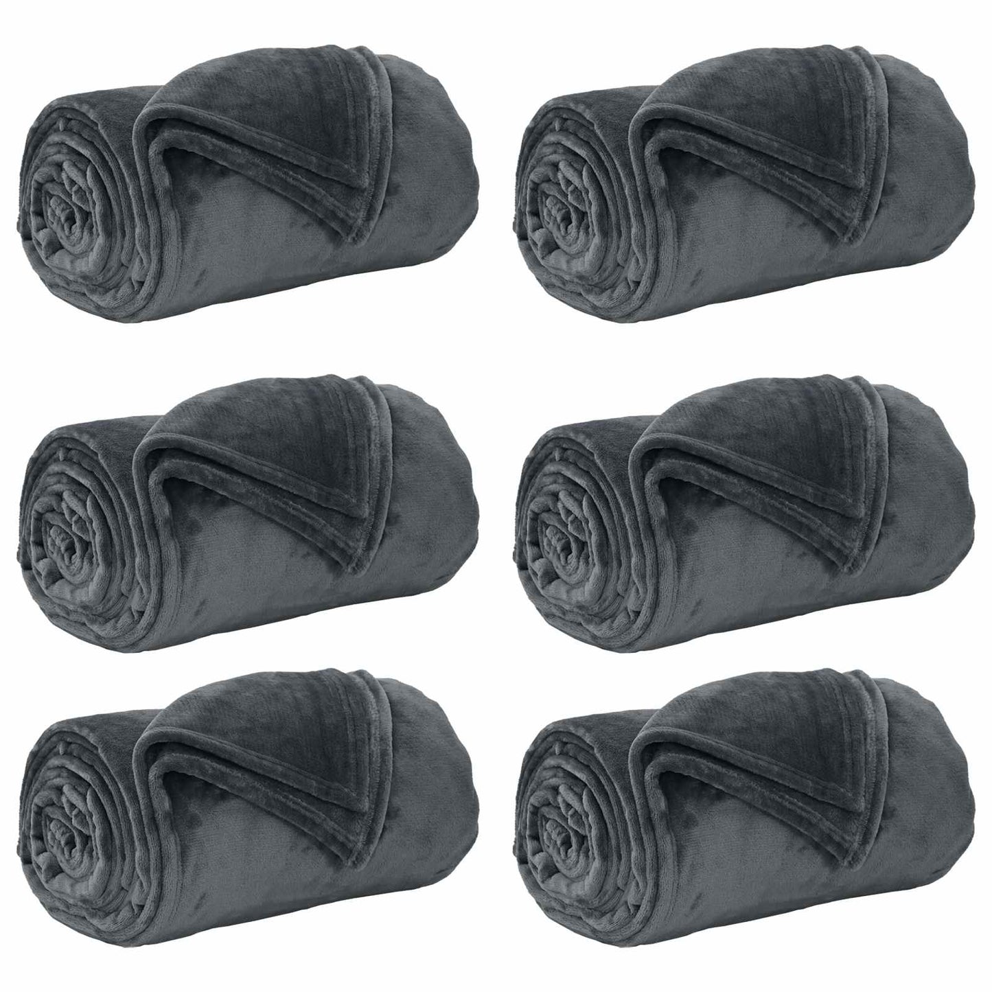 Vidaxl kleden 6 pcs donkergrijs 220 x 240 cm fleece