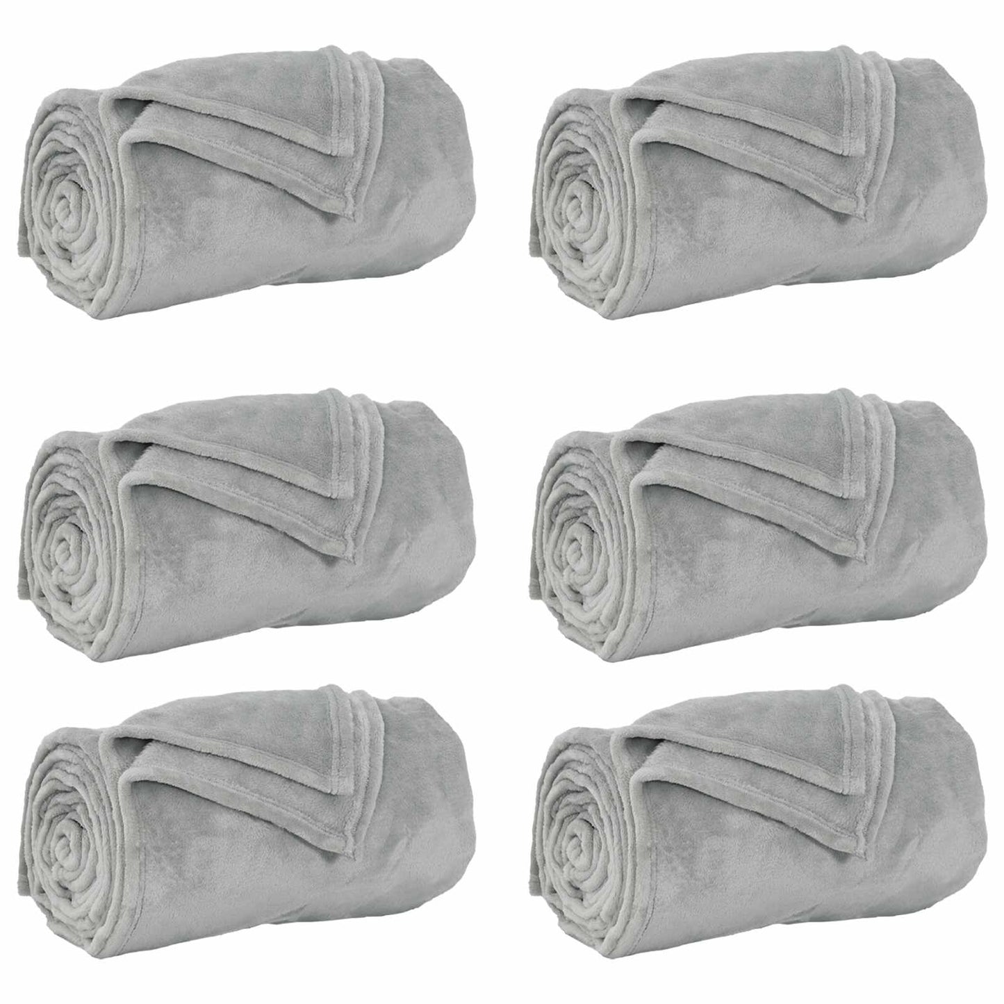 Tappeti Vidaxl 6 pezzi in pile grigio 130 x 150 cm
