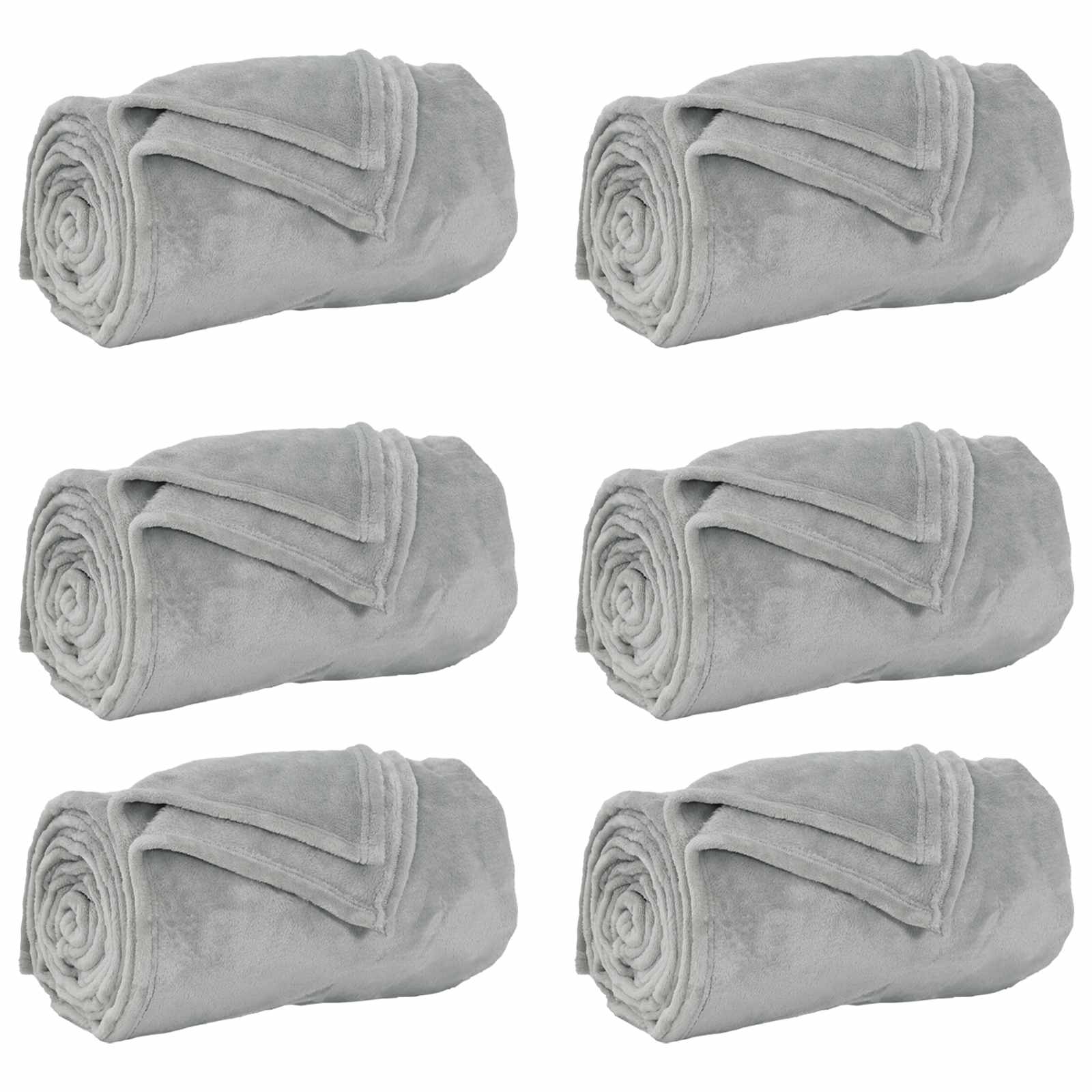 Tappeti Vidaxl 6 pezzi in pile grigio 150 x 200 cm