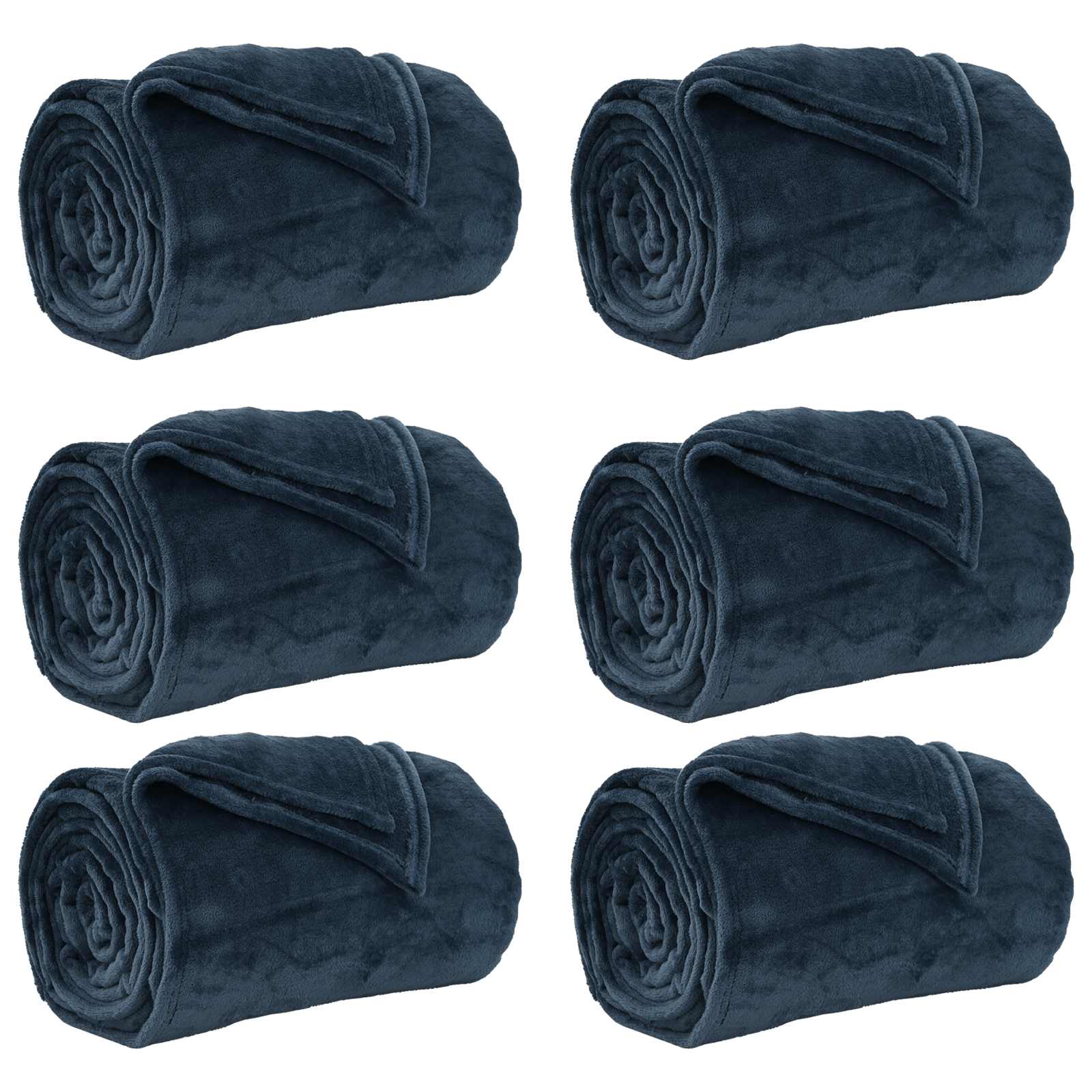 Tappeti VidaXL 6 pezzi in pile blu navy 220 x 240 cm