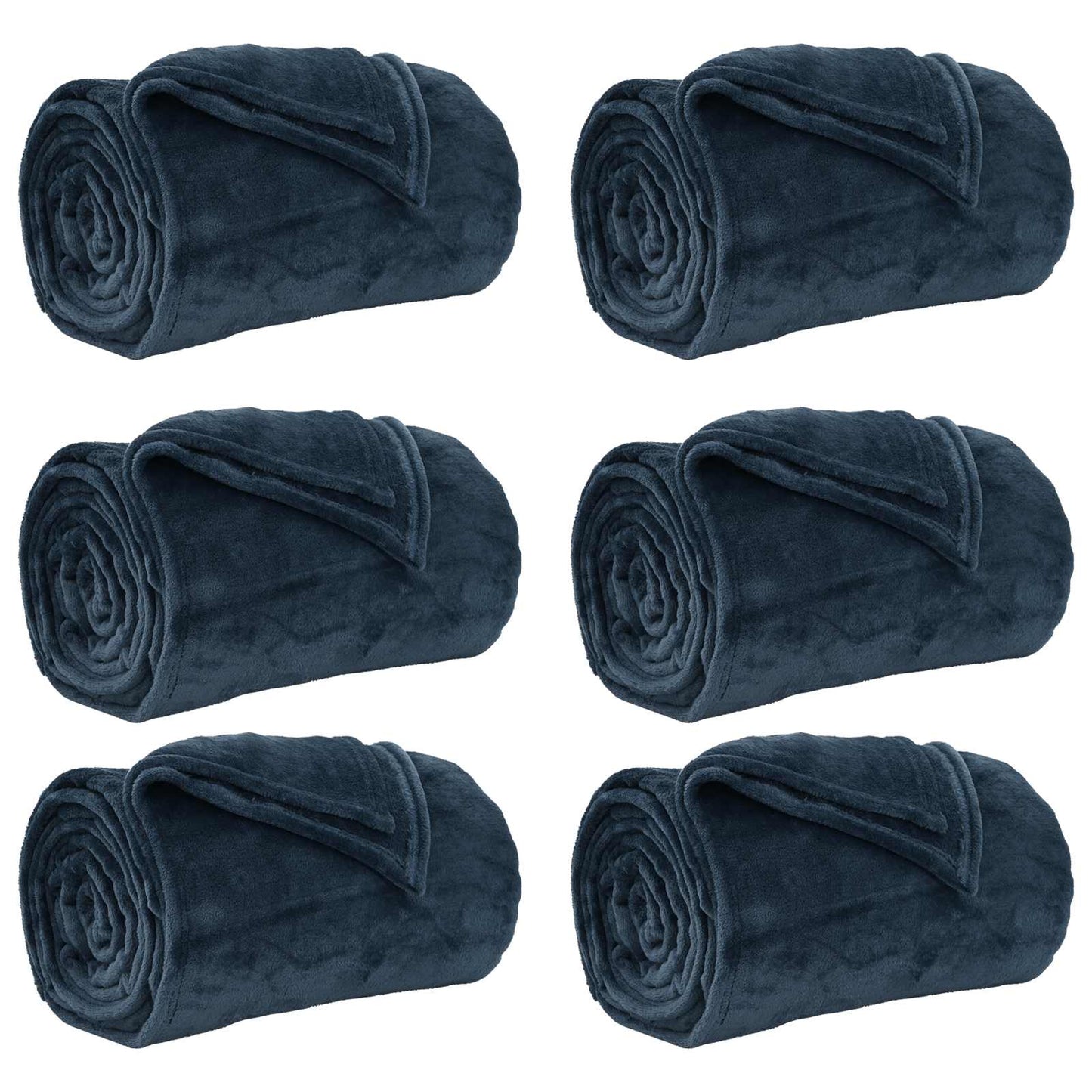 Tappeti VidaXL 6 pezzi in pile blu navy 240 x 270 cm