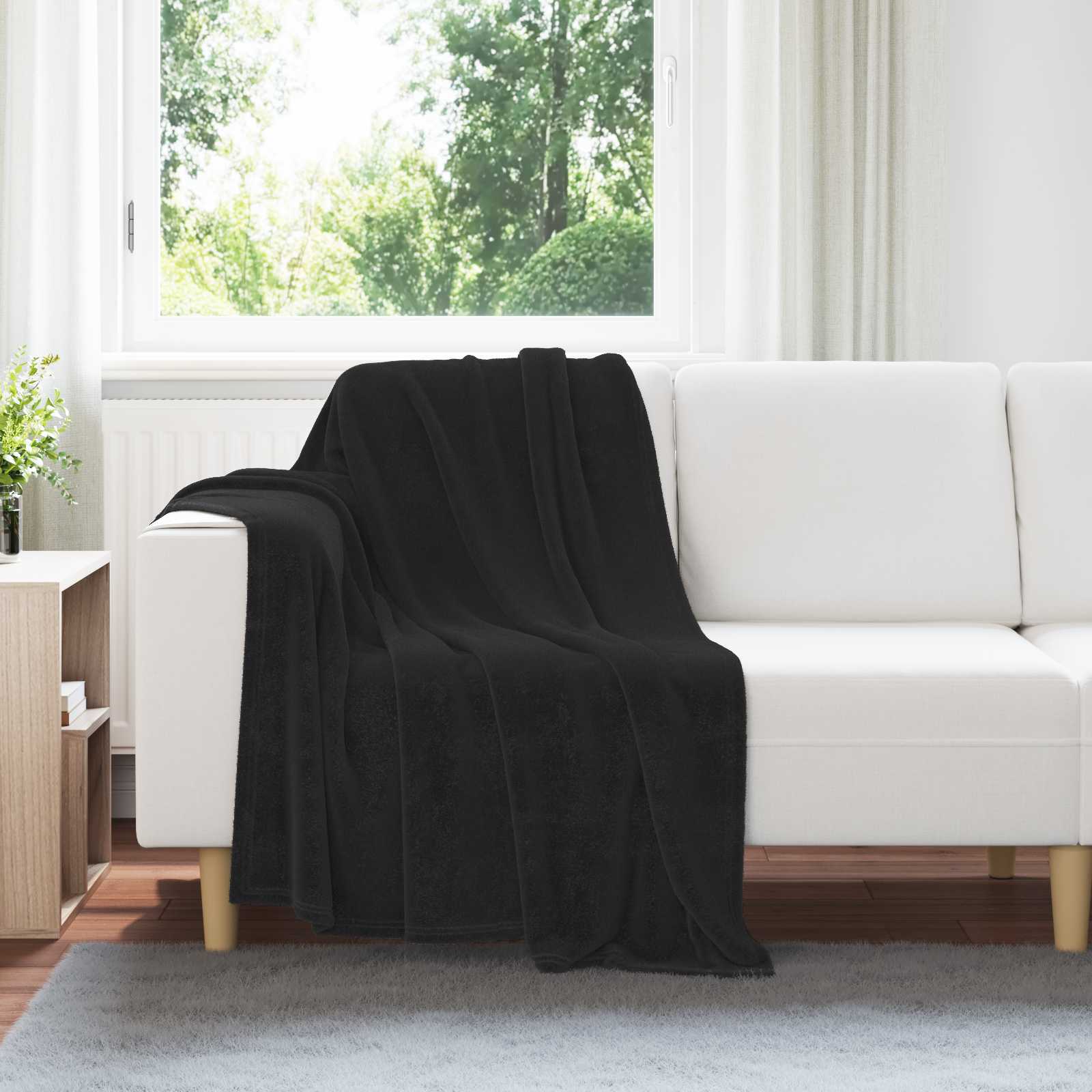 Tappeti VidaXL 6 pezzi in pile nero 130 x 150 cm