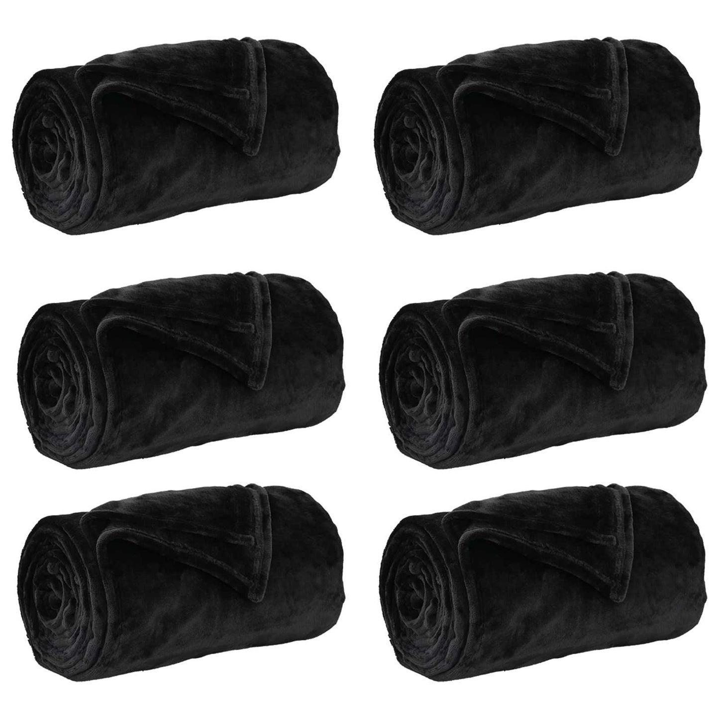 Tappeti VidaXL 6 pezzi in pile nero 130 x 150 cm
