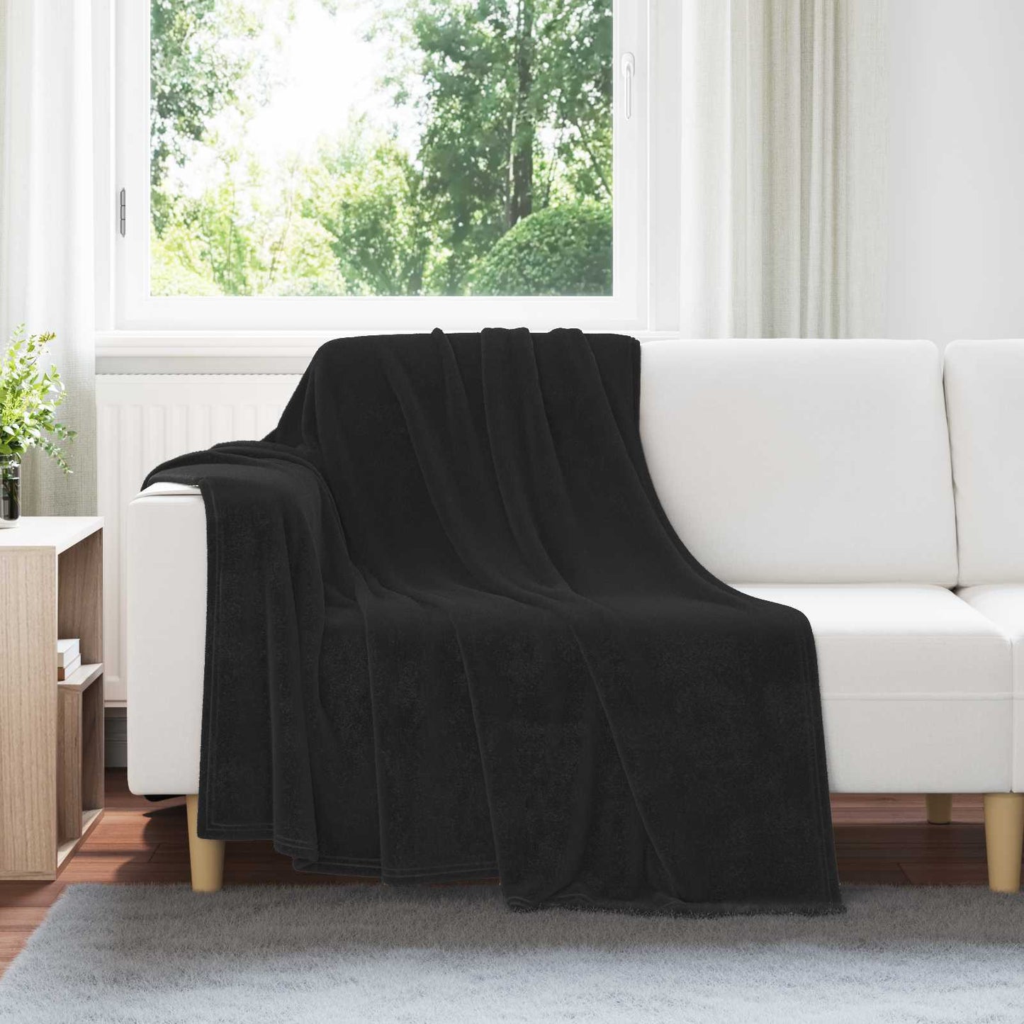 Tappeti Vidaxl 6 pezzi in pile nero 150 x 200 cm