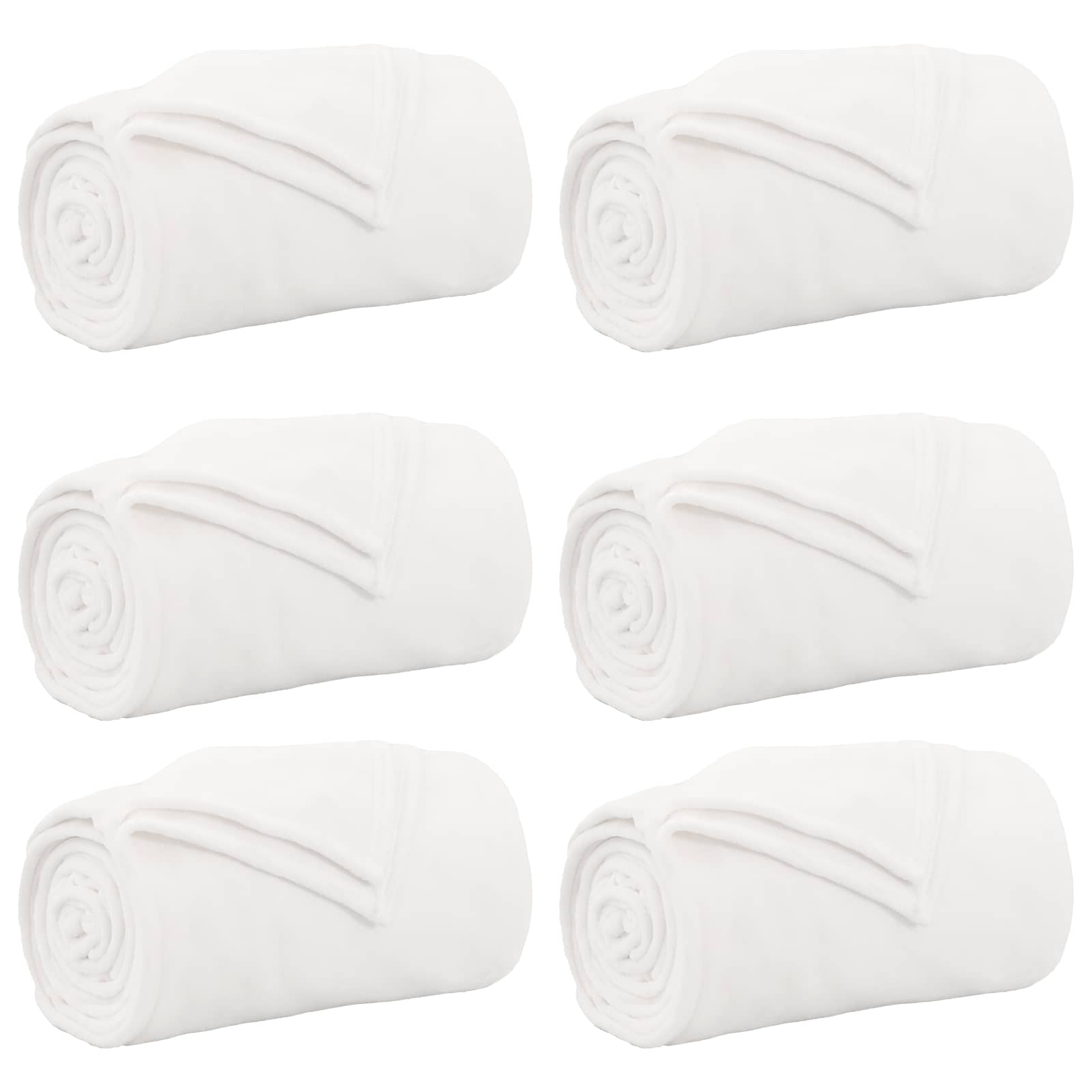 Tappeti VidaXL 6 pezzi in pile bianco 240 x 270 cm