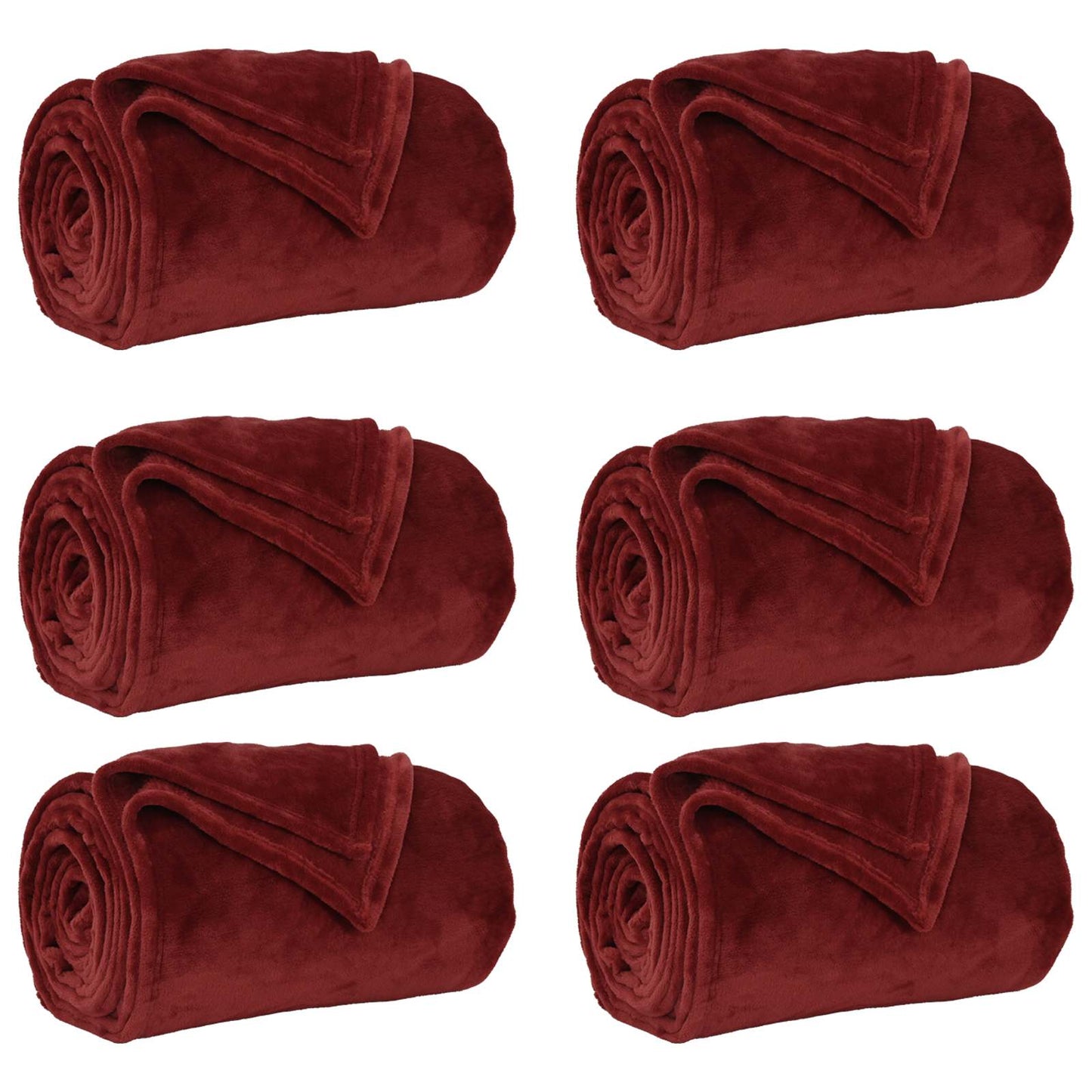 Tappeti VidaXL 6 pezzi in pile rosso bordeaux 130 x 150 cm