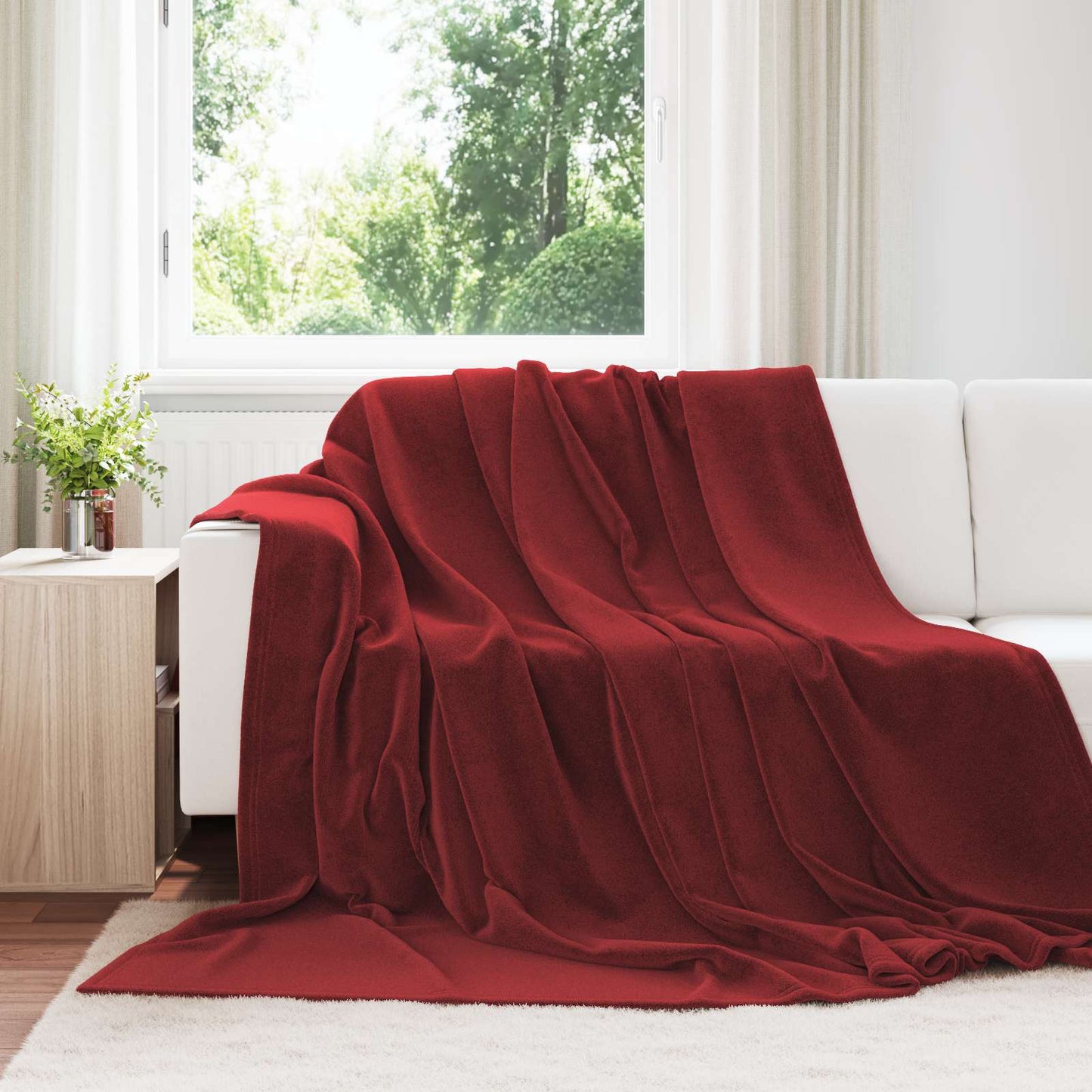 Tappeti VidaXL 6 pezzi in pile rosso bordeaux 240 x 270 cm