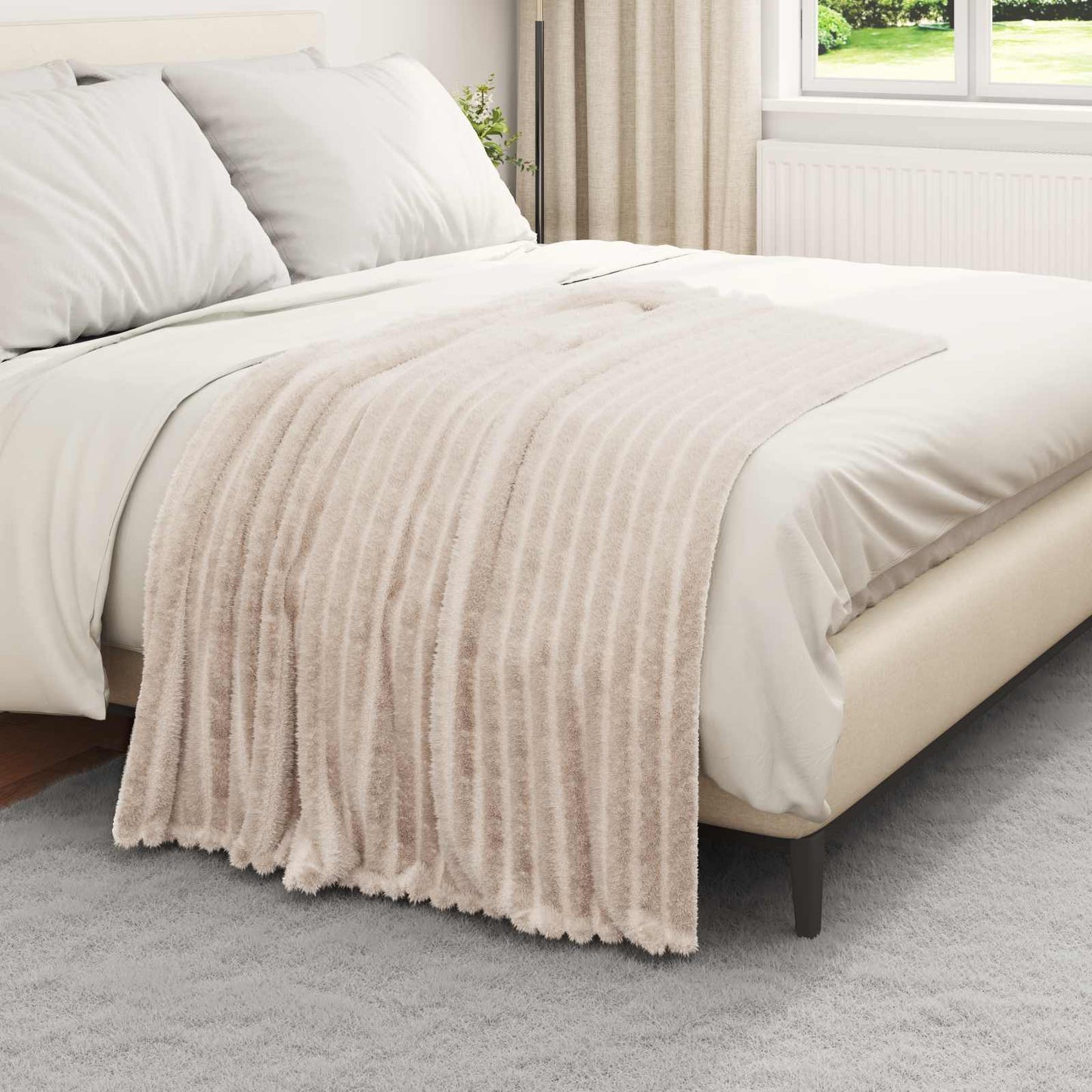 Plaid Vidaxl in pile beige 150 x 130 cm