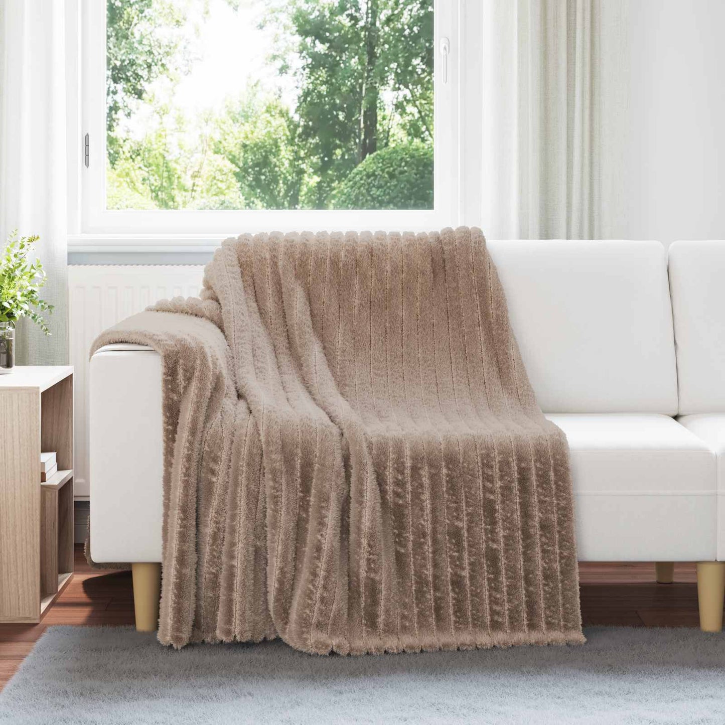Vidaxl gooi deken kameel 200 x 150 cm fleece