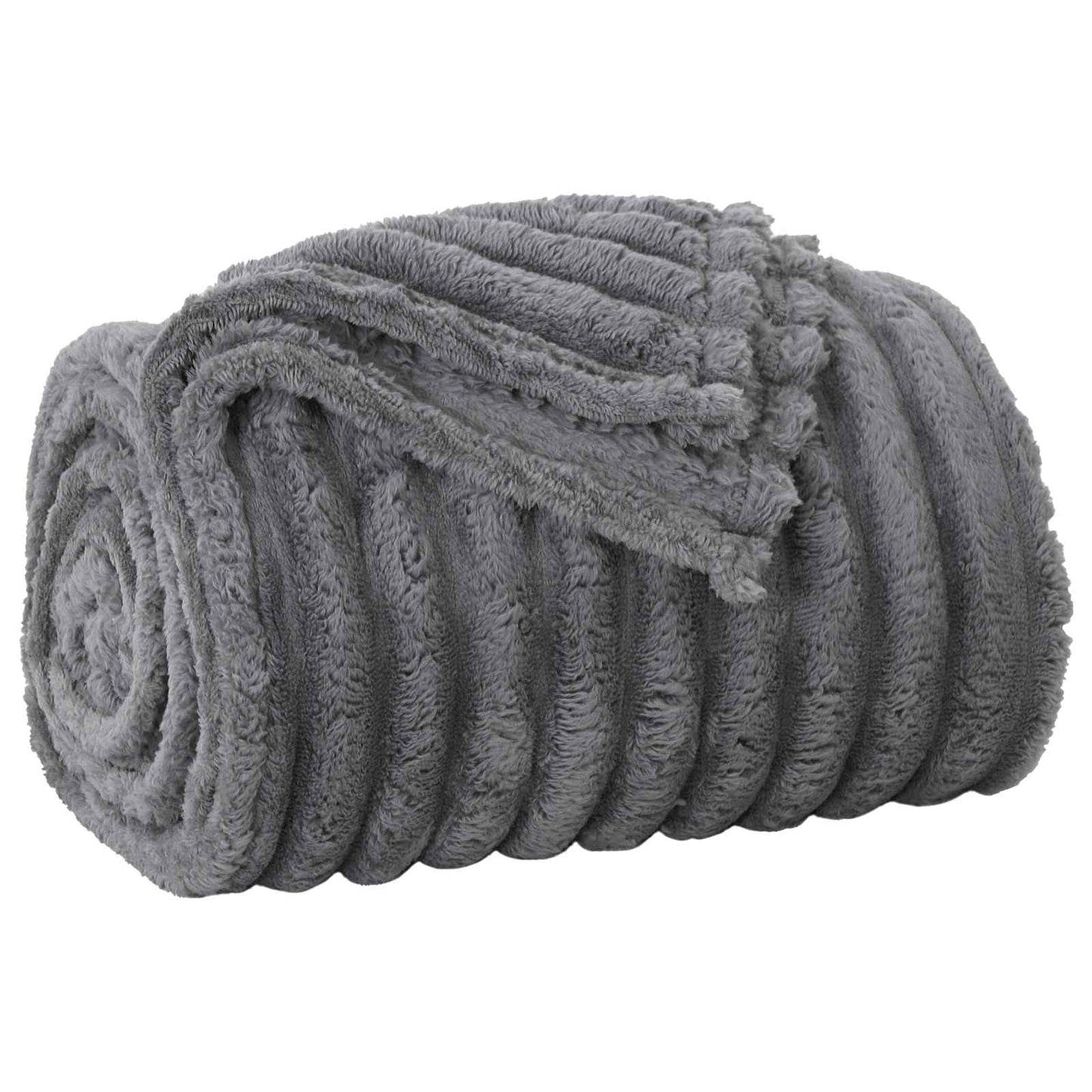 Coperta Vidaxl in pile grigio scuro 200 x 150 cm