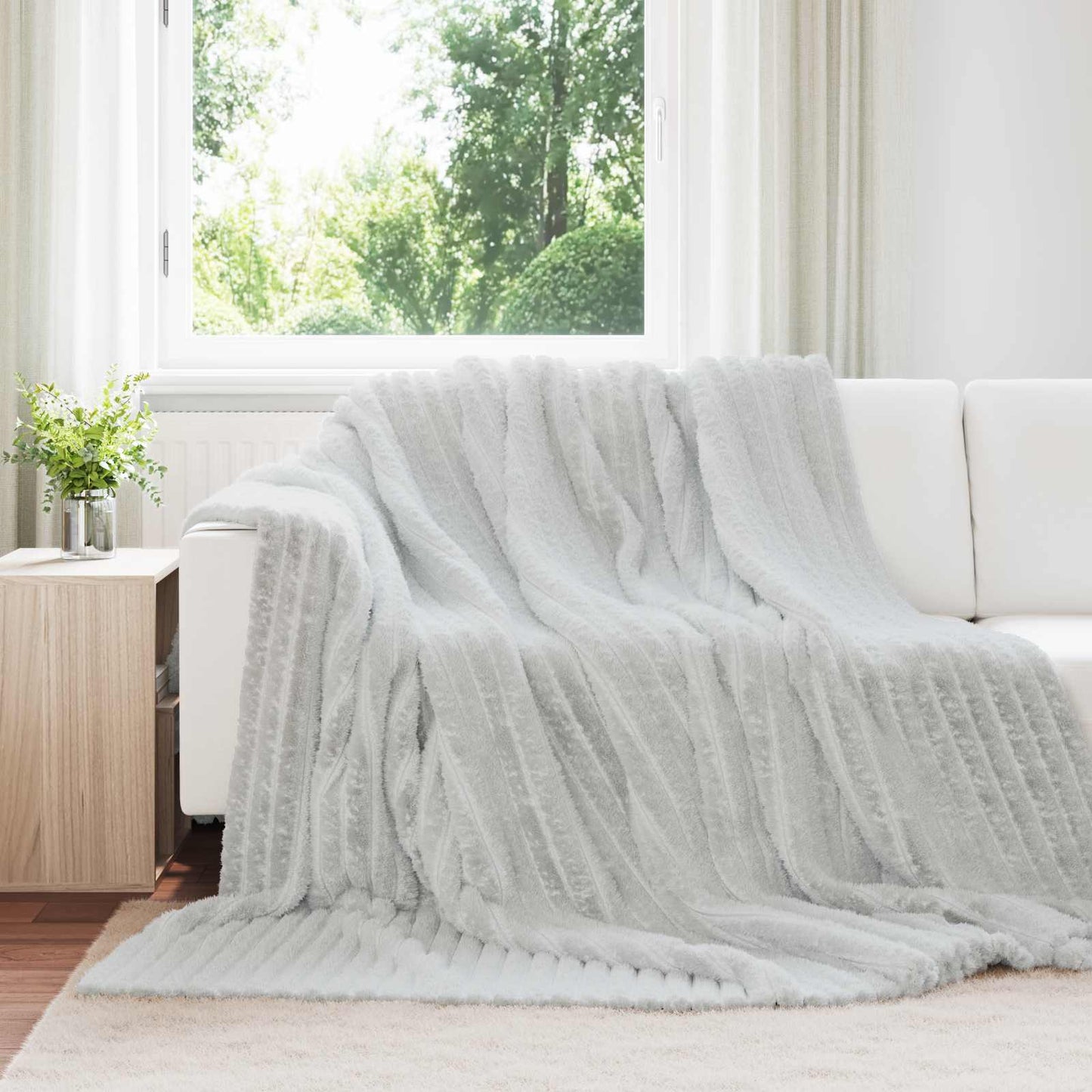 Coperta Vidaxx in pile grigio 240 x 220 cm