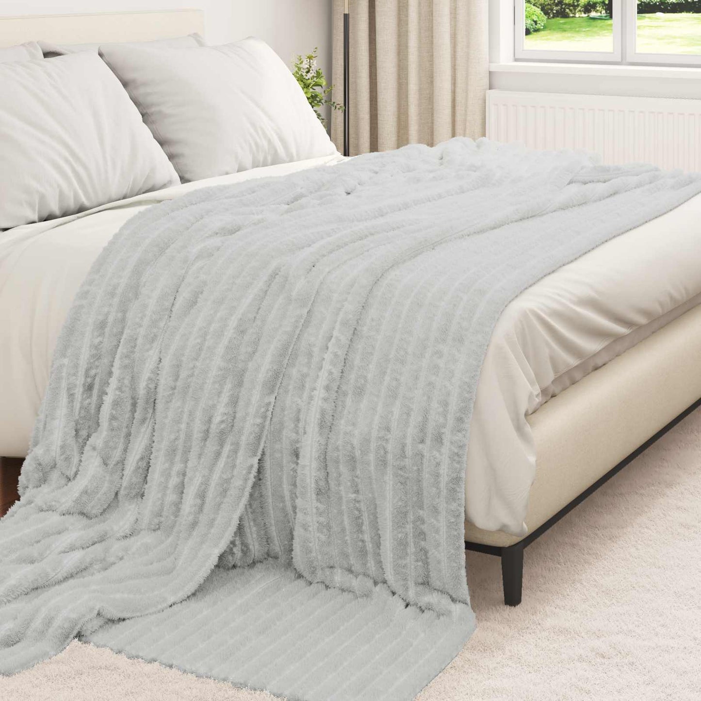 Coperta Vidaxx in pile grigio 240 x 220 cm