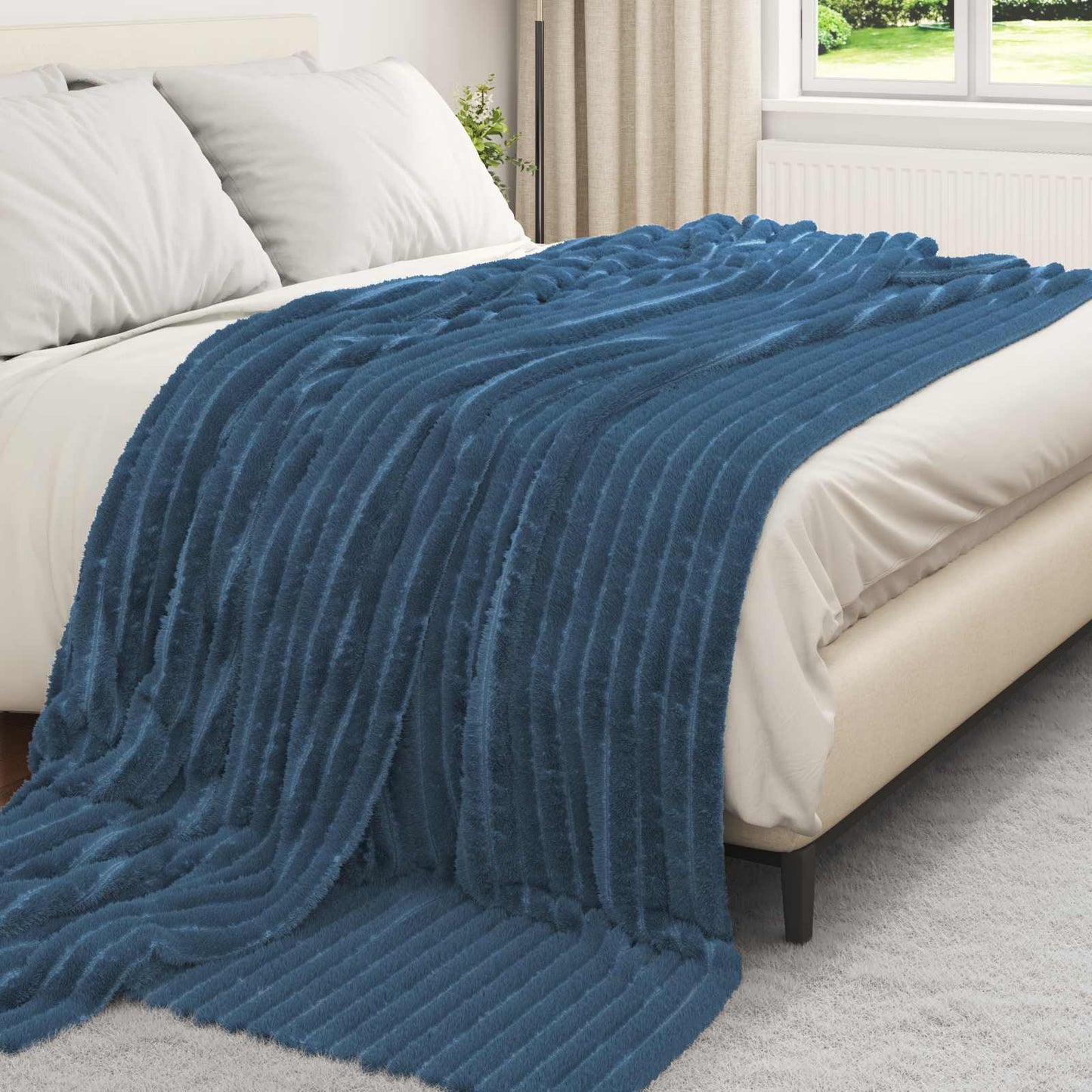 Coperta Vidaxx in pile blu navy 270 x 240 cm