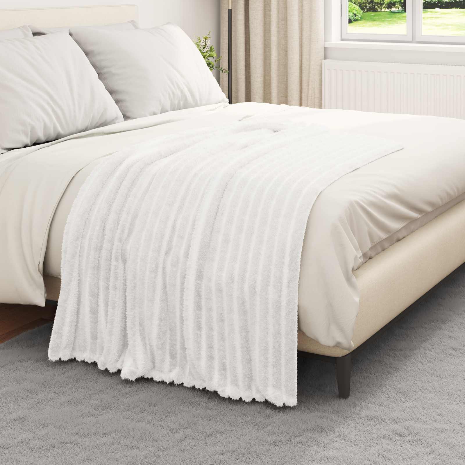 Coperta Vidaxx in pile bianco 150 x 130 cm