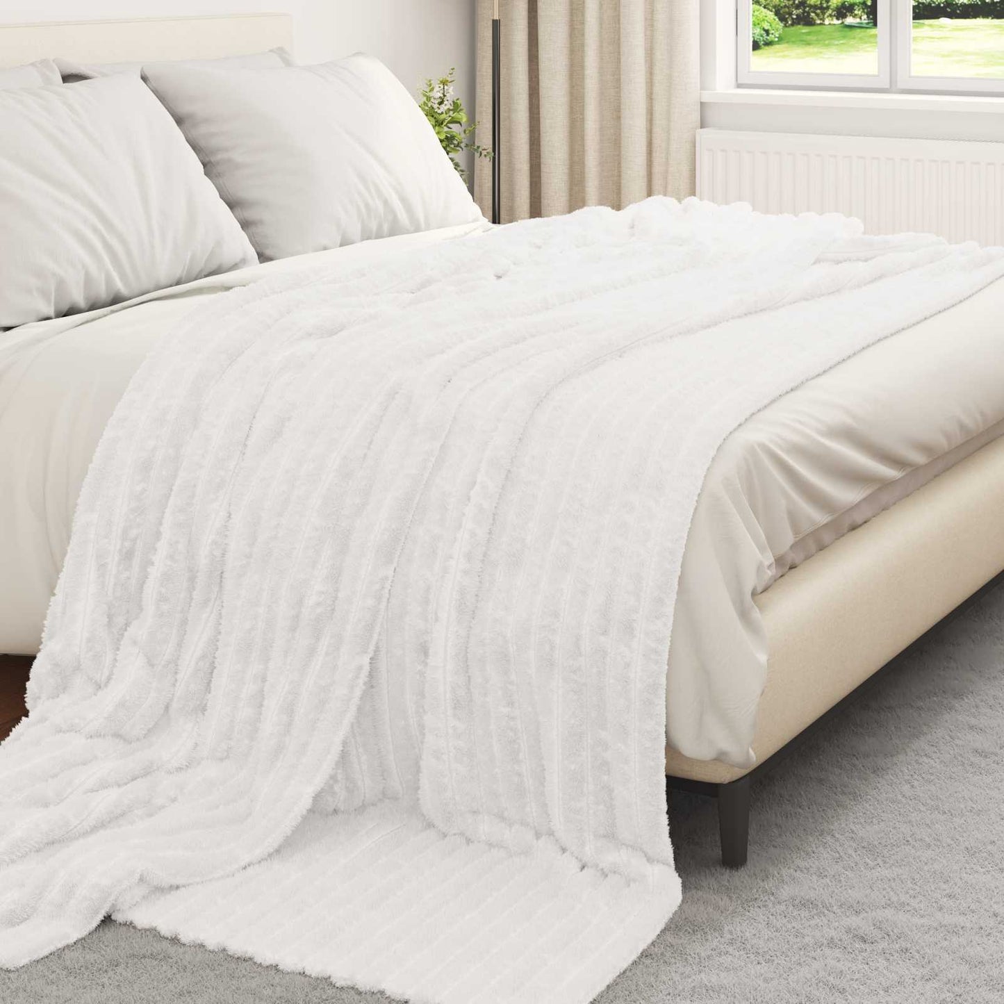 Coperta Vidaxx in pile bianco 270 x 240 cm