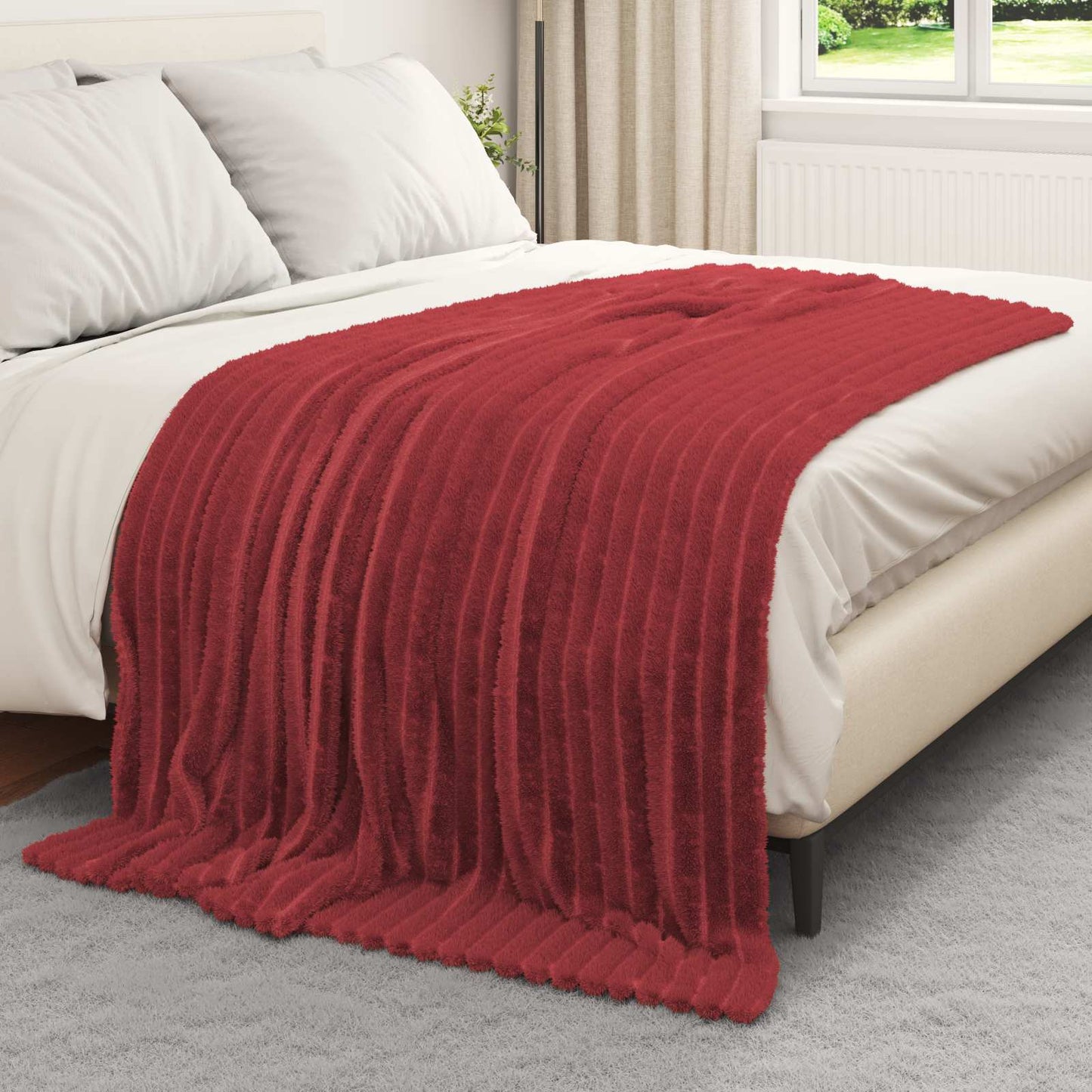 Coperta Vidaxx in pile rosso bordeaux 200 x 150 cm