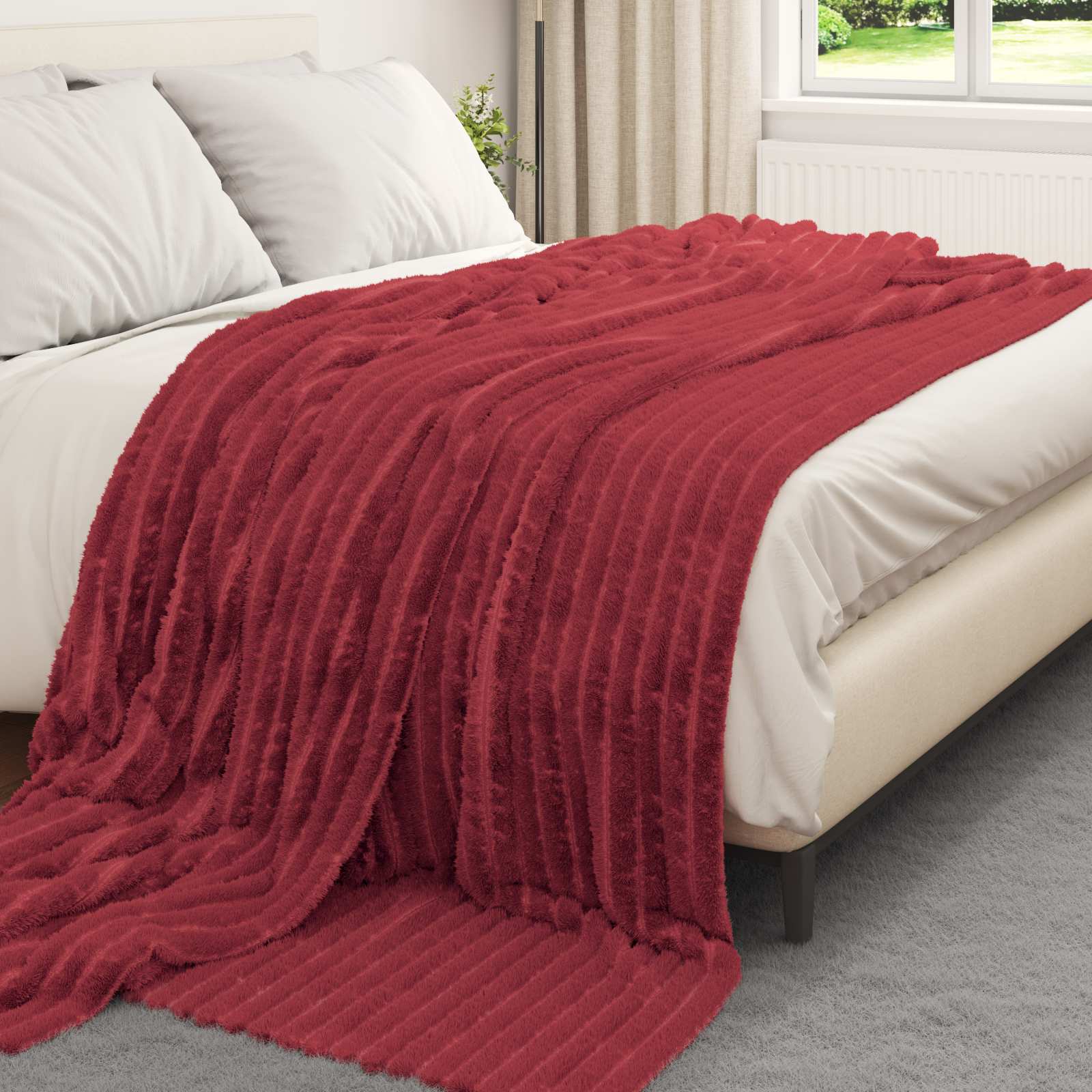 Vidaxx coperta in pile rosso bordeaux 270 x 240 cm