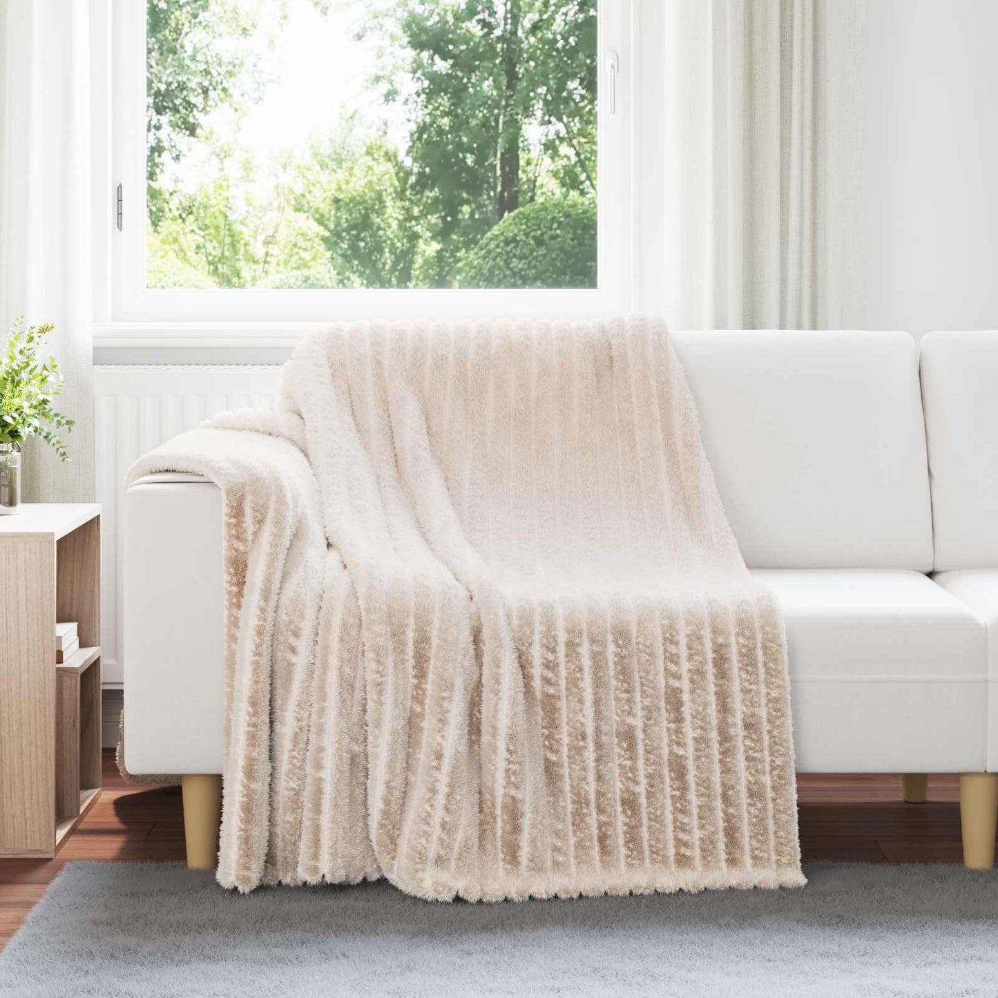 Tappeti Vidaxl 6 pezzi in pile beige 200 x 150 cm