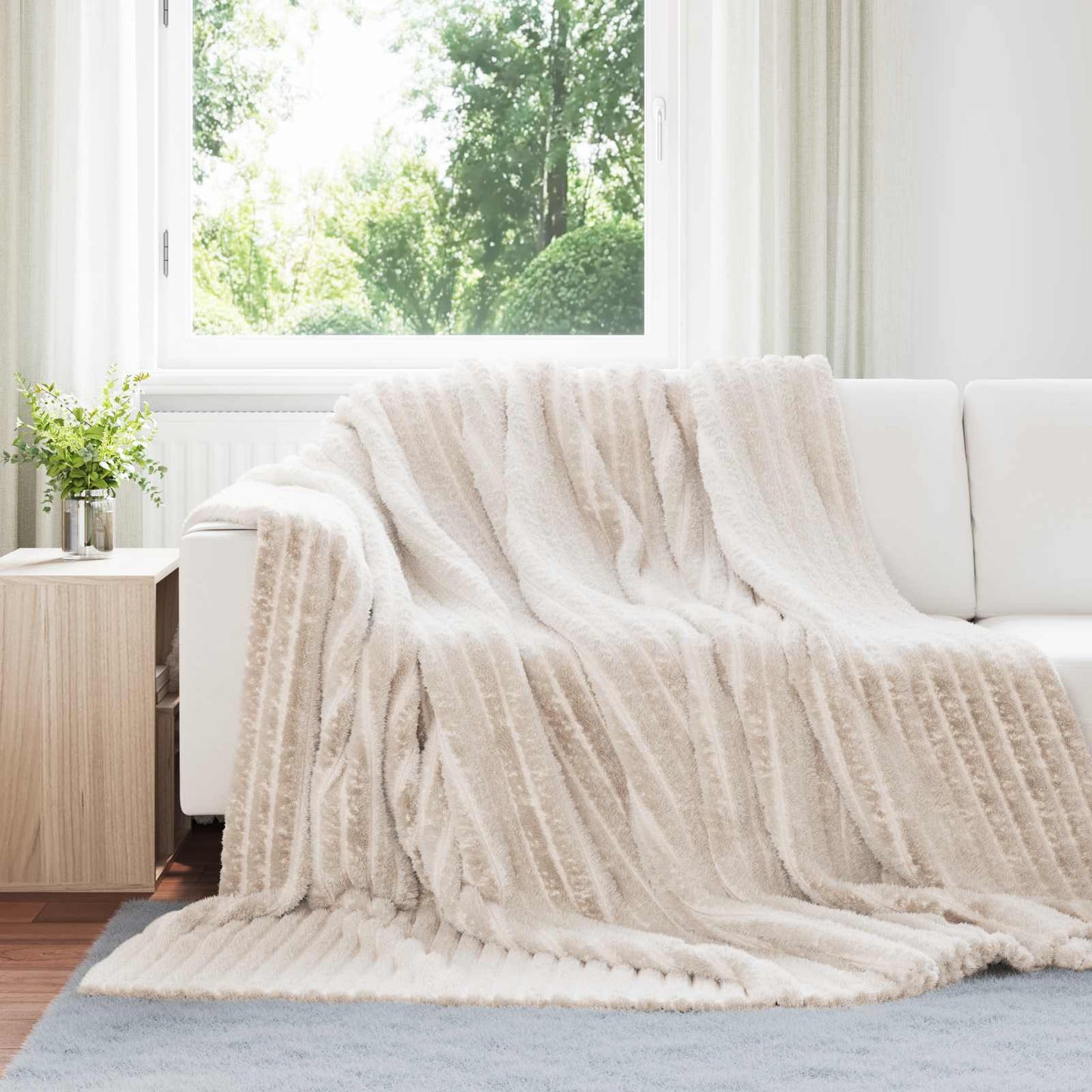 Tappeti Vidaxl 6 pezzi in pile beige 270 x 240 cm