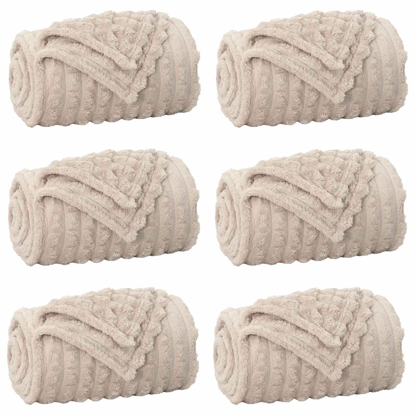 Tappeti Vidaxl 6 pezzi in pile beige 270 x 240 cm