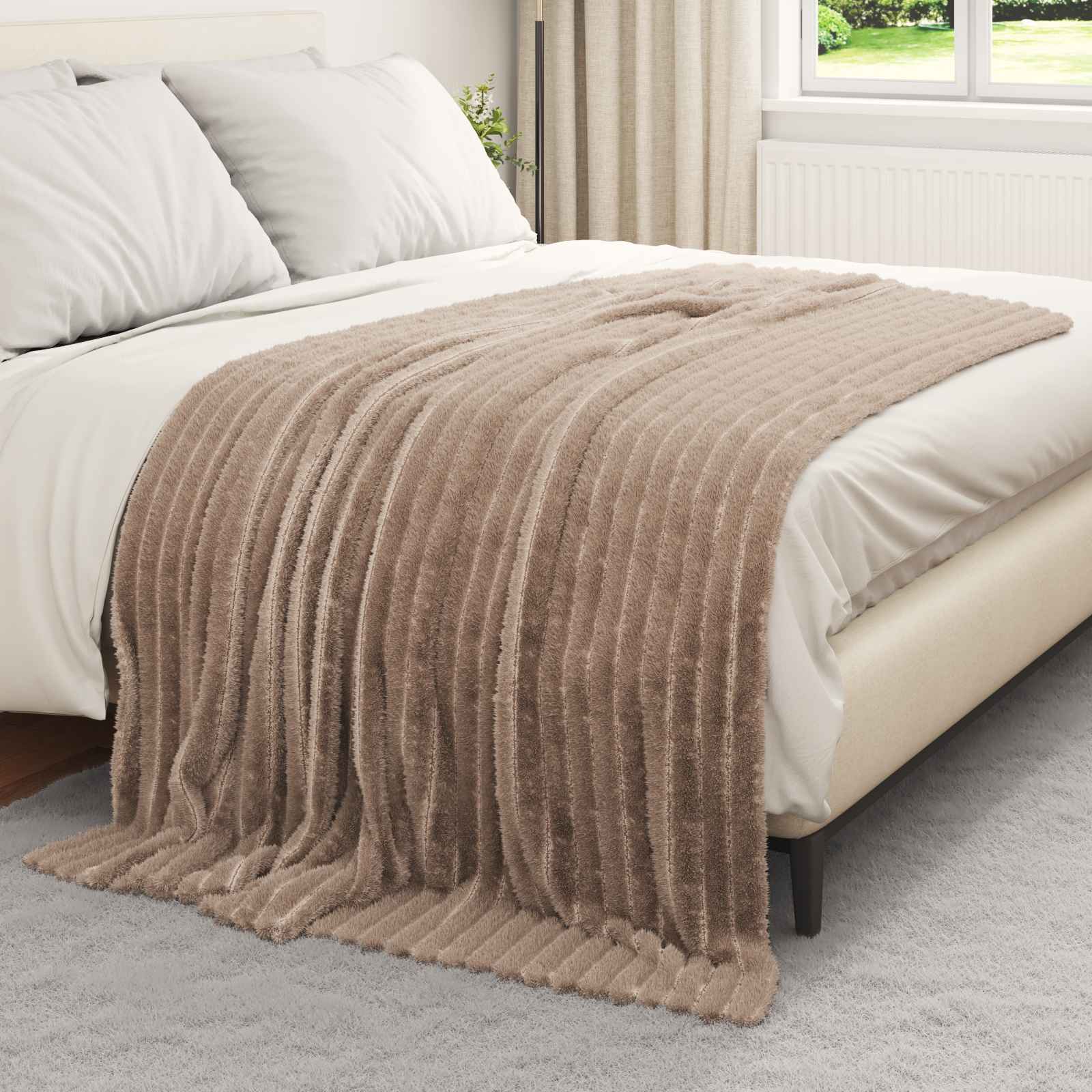 Tappeti Vidaxl 6 pezzi cammello 200 x 150 cm in pile