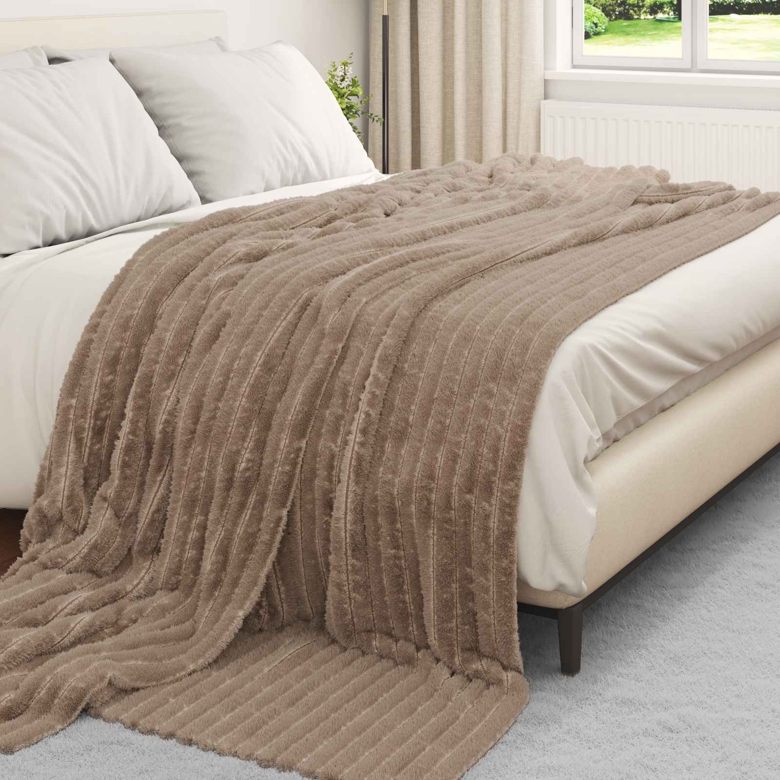 Tappeti VidaXL 6 pezzi cammello 240 x 220 cm in pile
