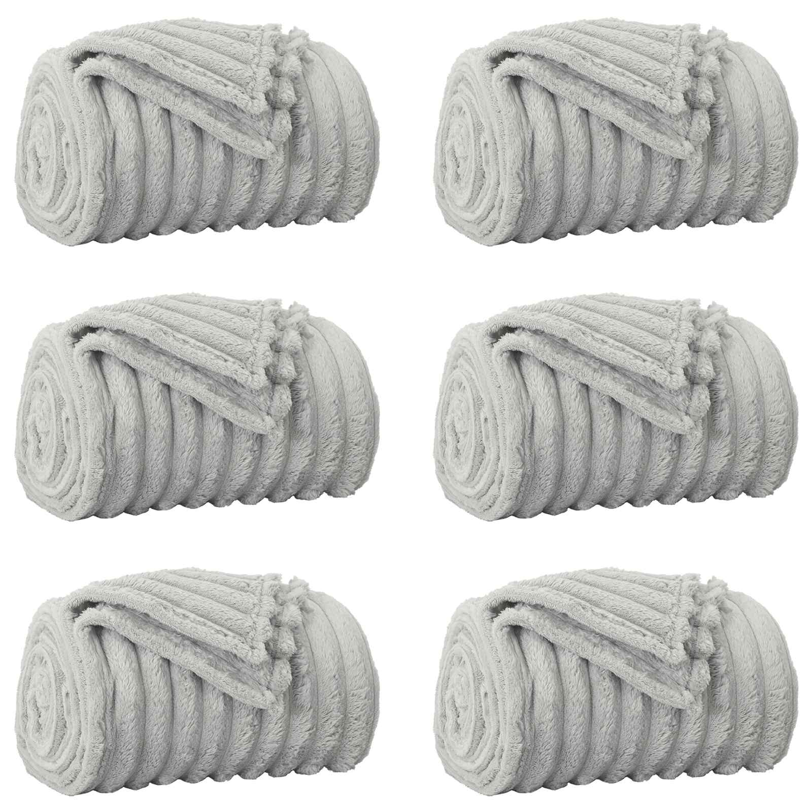 Tappeti Vidaxl 6 pezzi in pile grigio 240 x 220 cm