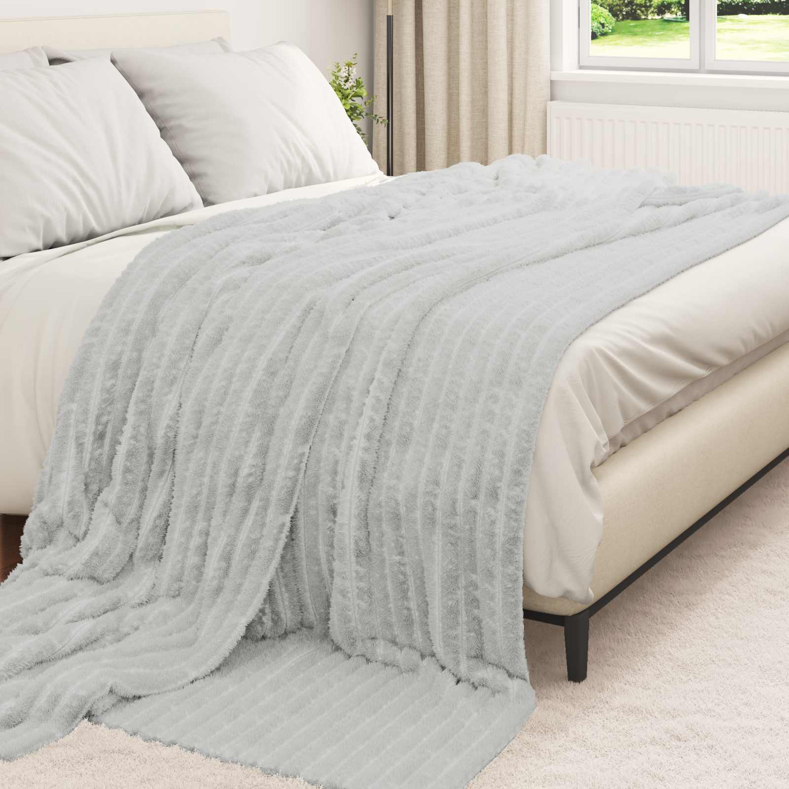 Tappeti VidaXL 6 pezzi in pile grigio 270 x 240 cm