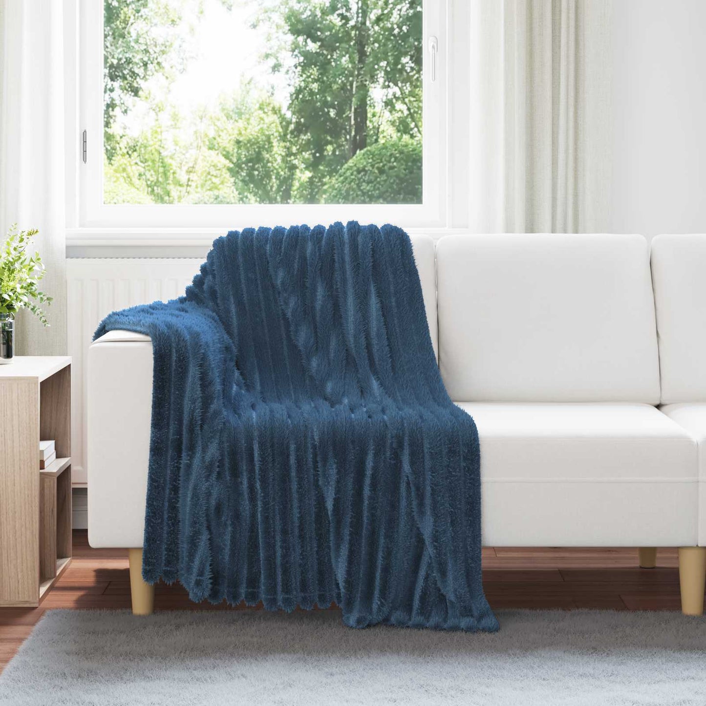 Tappeti VidaXL 6 pezzi in pile blu navy 150 x 130 cm