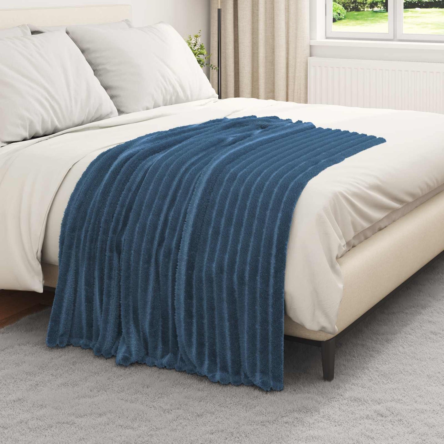 Tappeti VidaXL 6 pezzi in pile blu navy 150 x 130 cm