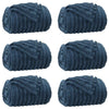 Tappeti VidaXL 6 pezzi in pile blu navy 150 x 130 cm
