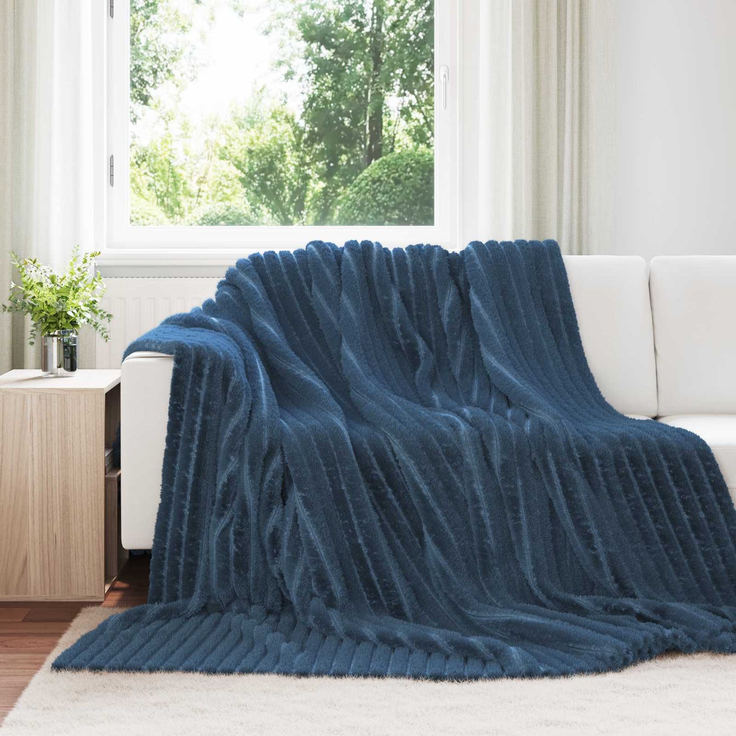 Tappeti VidaXL 6 pezzi in pile blu navy 270 x 240 cm