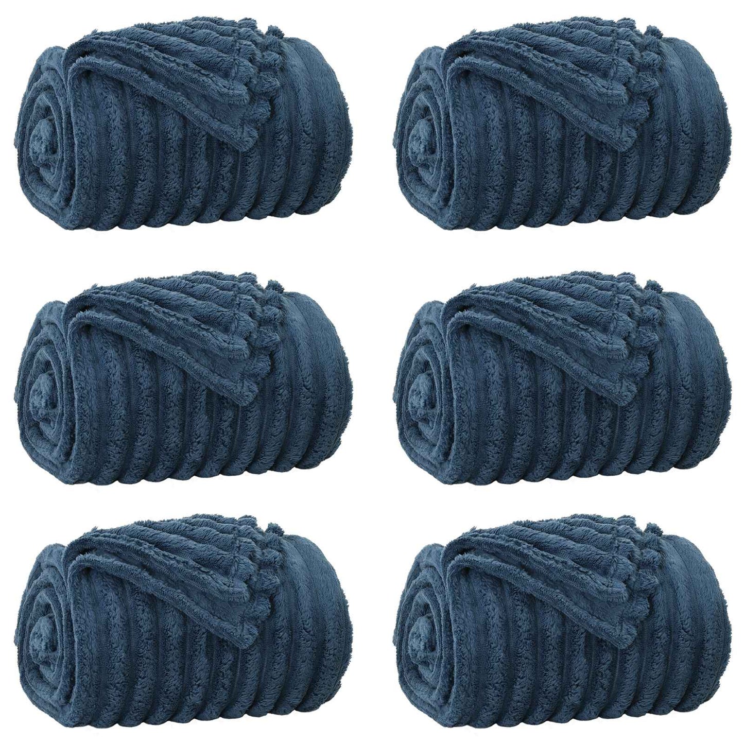Tappeti VidaXL 6 pezzi in pile blu navy 270 x 240 cm