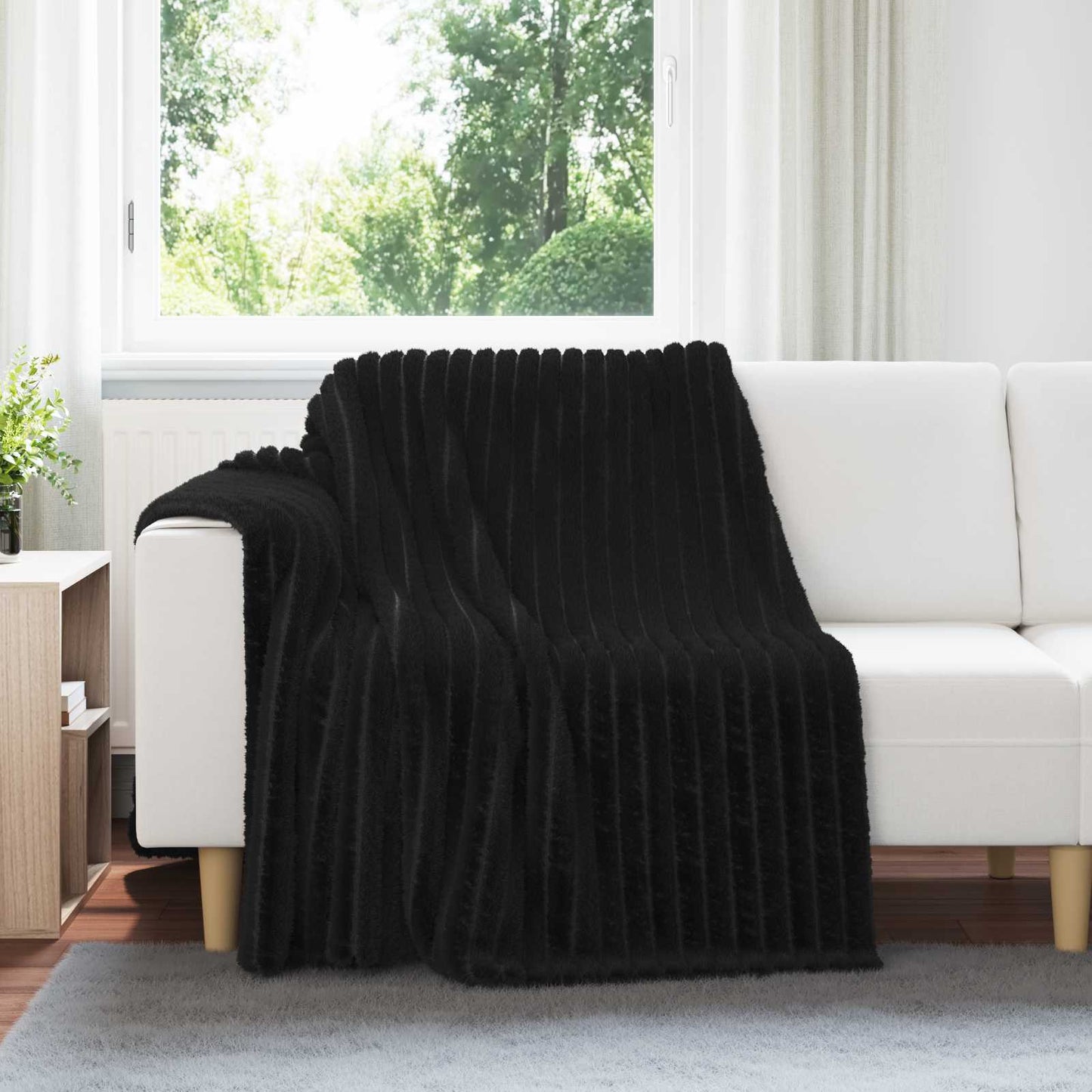 Tappeti VidaXL 6 pezzi in pile nero 200 x 150 cm