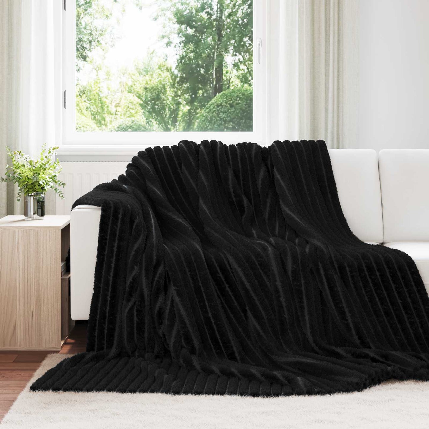 Vidaxl kleden 6 pcs zwart 270 x 240 cm fleece