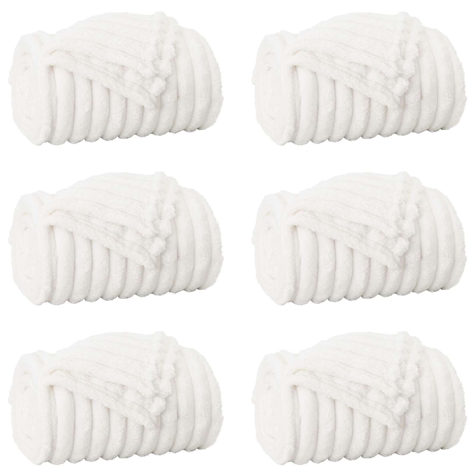 Tappeti VidaXL 6 pezzi in pile bianco 150 x 130 cm