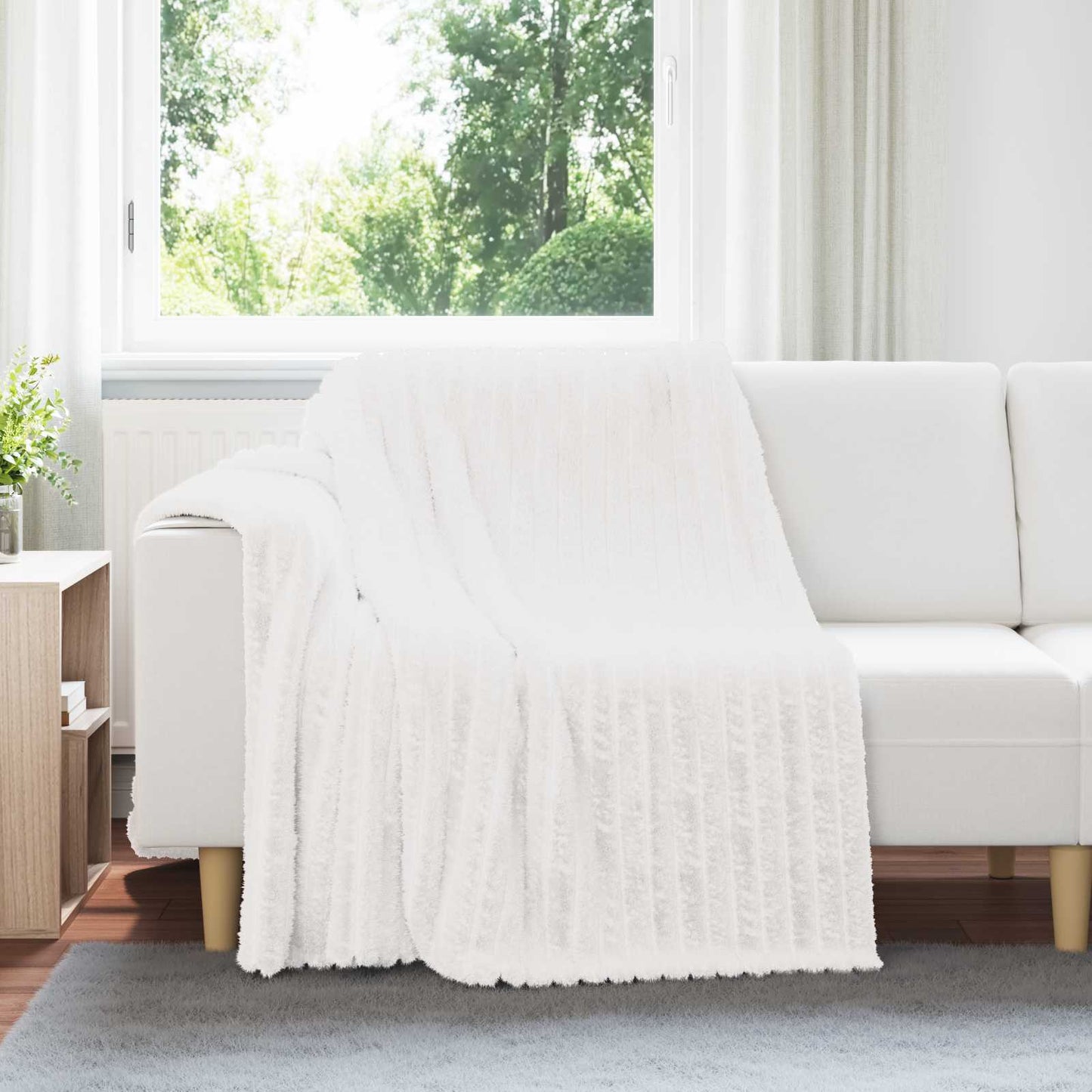 Tappeti VidaXL 6 pezzi in pile bianco 200 x 150 cm