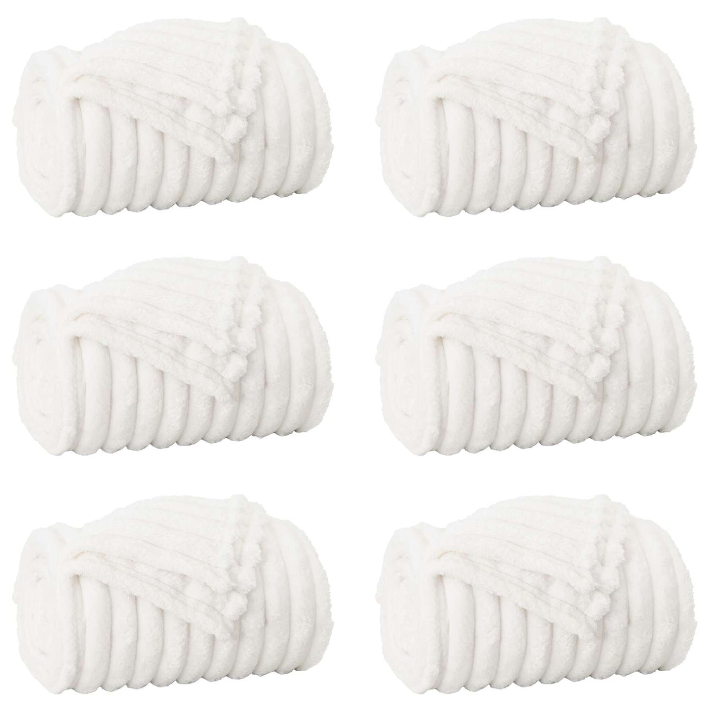 Tappeti VidaXL 6 pezzi in pile bianco 240 x 220 cm