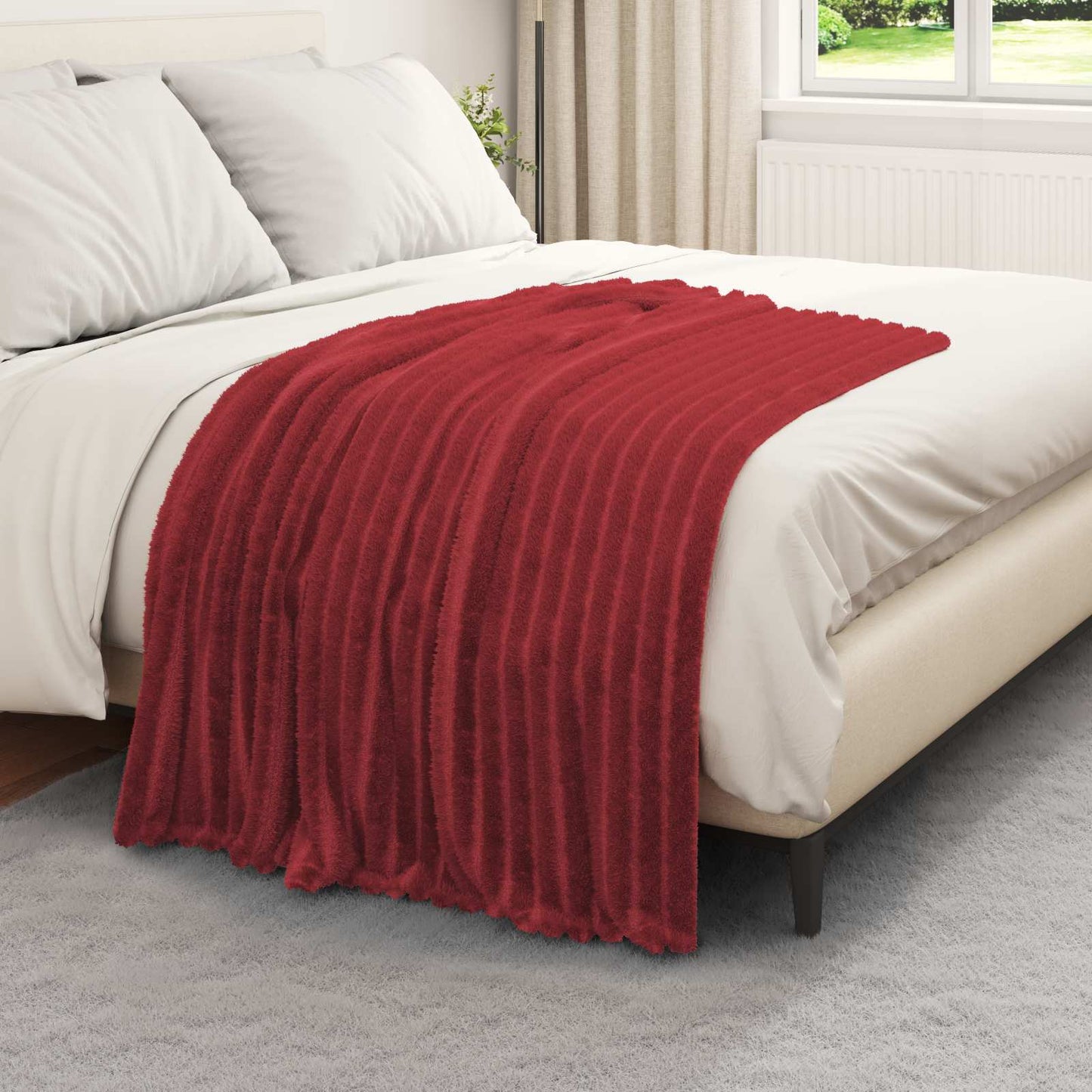 Tappeti VidaXL 6 pezzi in pile rosso bordeaux 150 x 130 cm