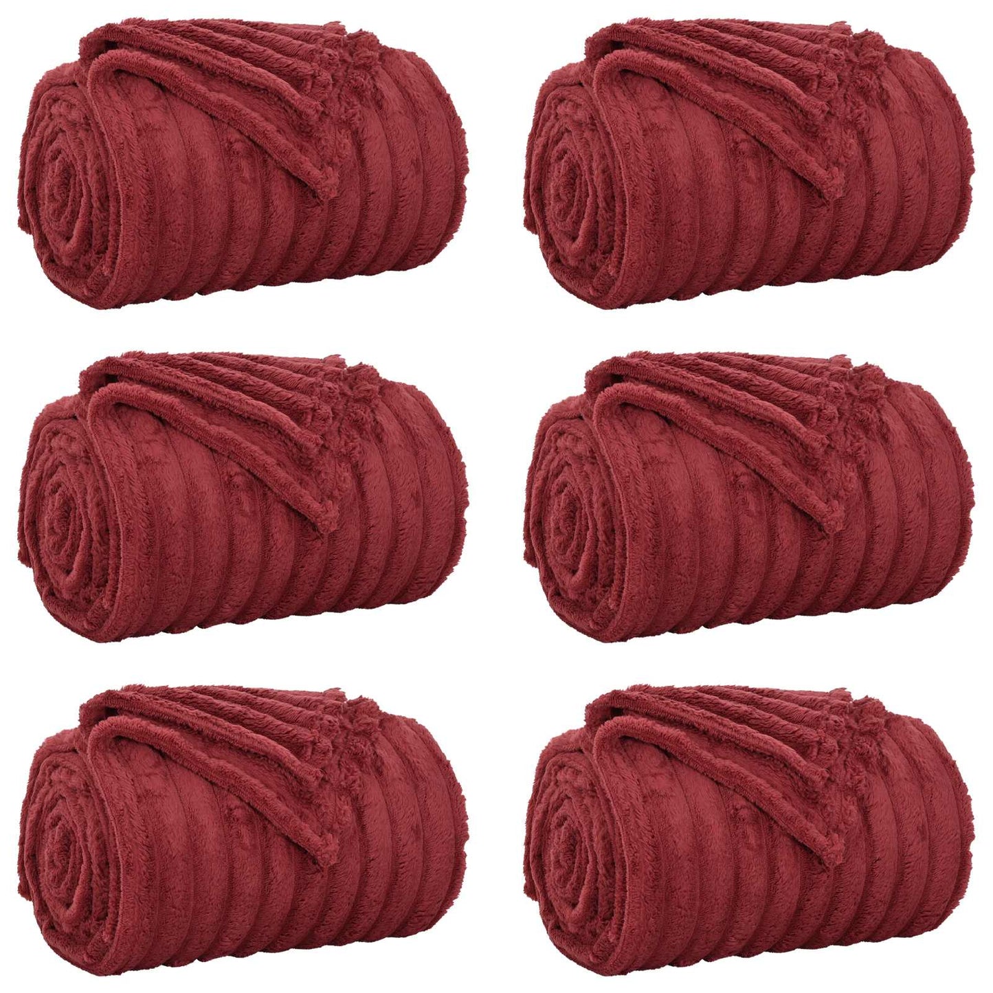 Tappeti VidaXL 6 pezzi in pile rosso bordeaux 150 x 130 cm