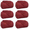 Tappeti VidaXL 6 pezzi in pile rosso bordeaux 240 x 220 cm