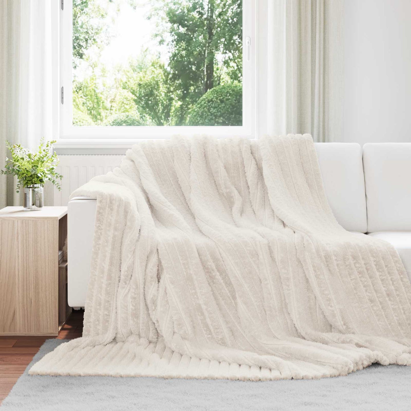 Vidaxl kleden 6 pcs crème 270 x 240 cm fleece