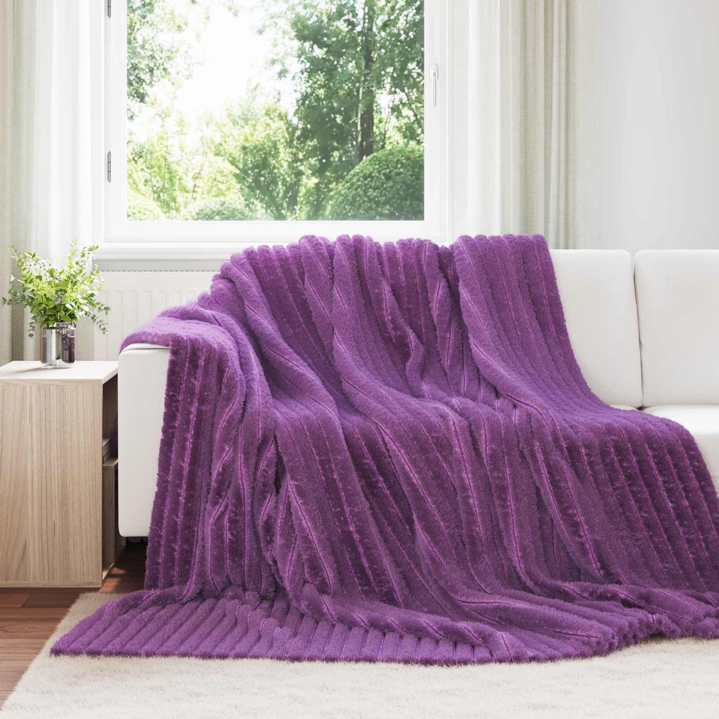 Tappeti Vidaxl 6 pezzi in pile viola 240 x 220 cm