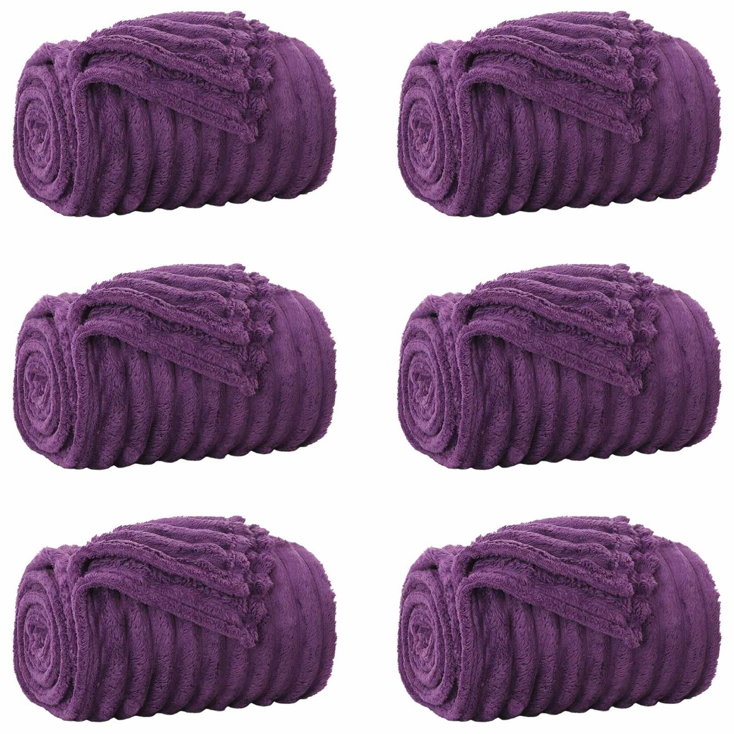 Tappeti Vidaxl 6 pezzi in pile viola 240 x 220 cm