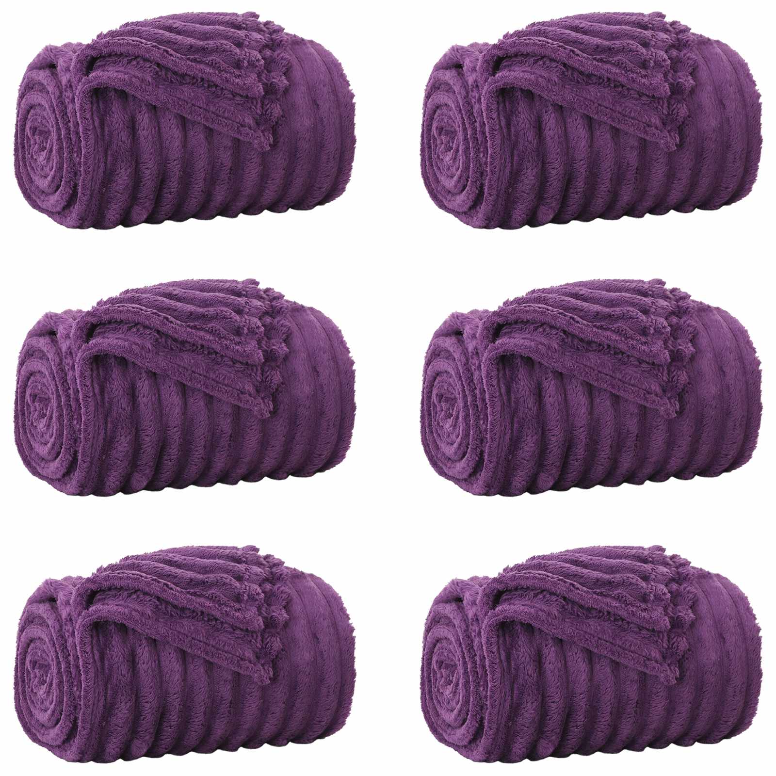 Tappeti Vidaxl 6 pezzi in pile viola 240 x 220 cm